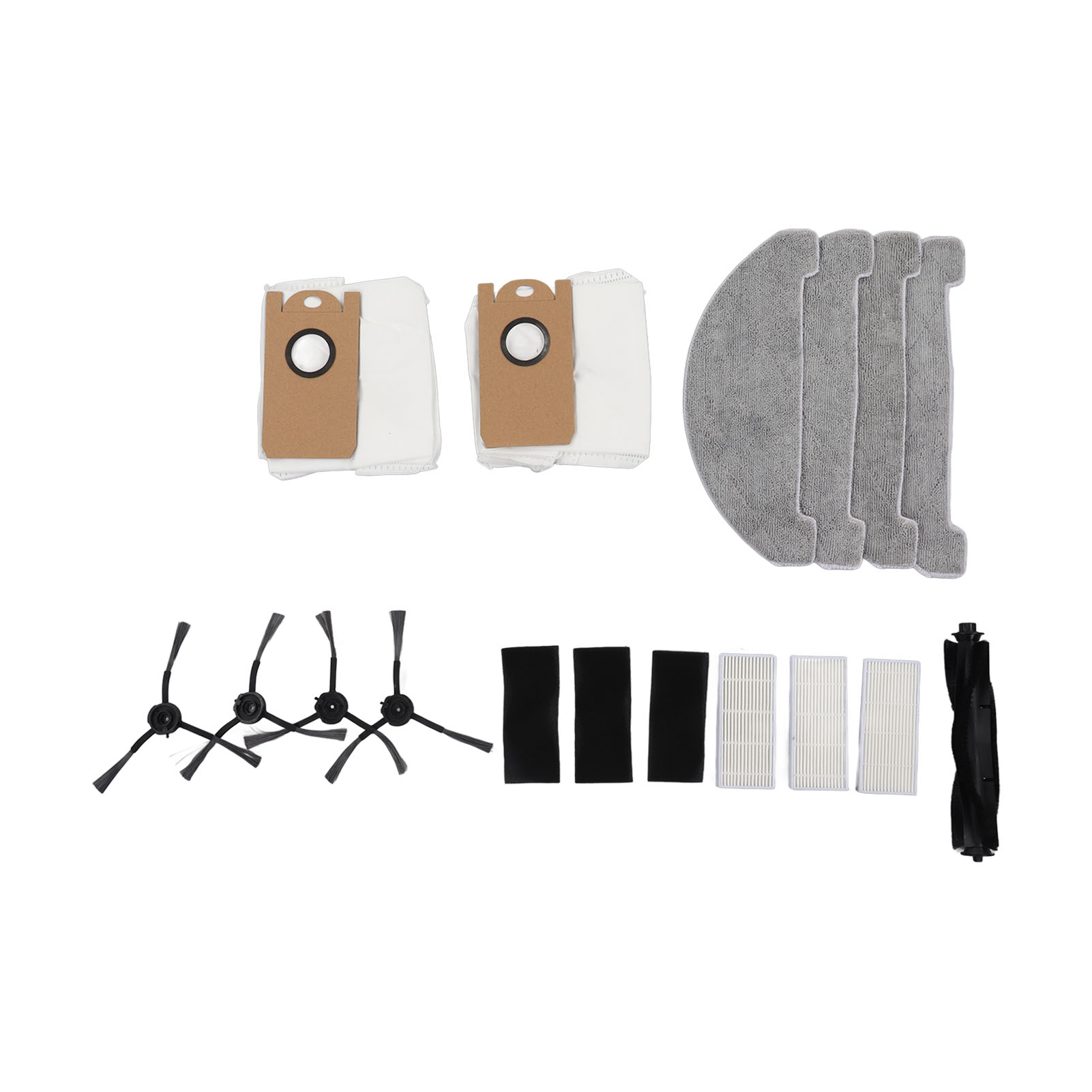 Zubehörset Für Den Viomi S9 Saugroboter: 1 Hauptbürste + 3 Filter + 4 Reinigungstücher + 2 Staubbeutel + 2 Paar Seitenbürsten