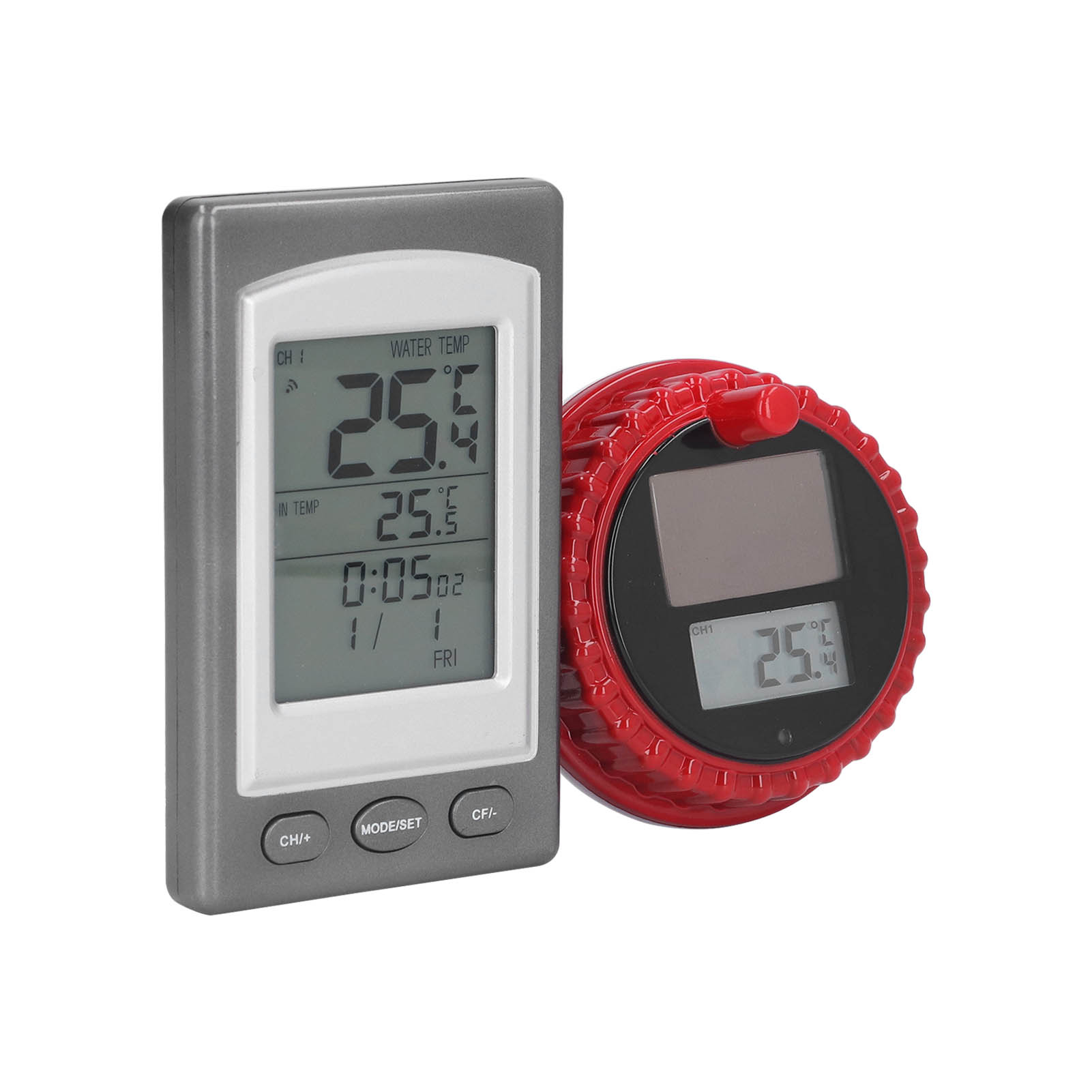 Kabelloses, Schwimmendes Solarthermometer Für Pool, Spa Und Badewanne, Inklusive Batterielosem Empfänger Und Batterielosem Poolthermometer