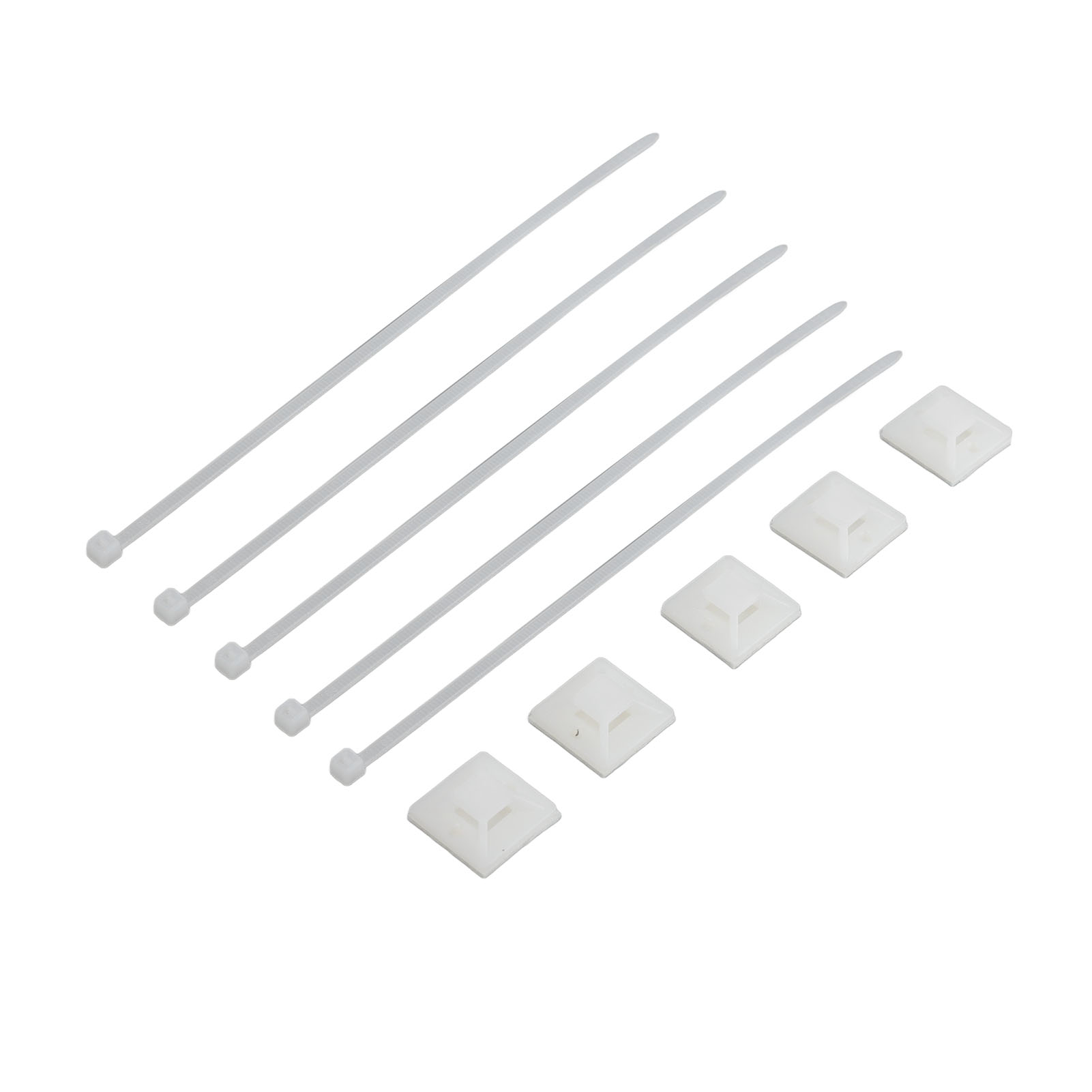 Selbstsichernde Nylon-kabelbinder Mit Saugnapfbefestigung, 20 X 20 Mm, Weiß