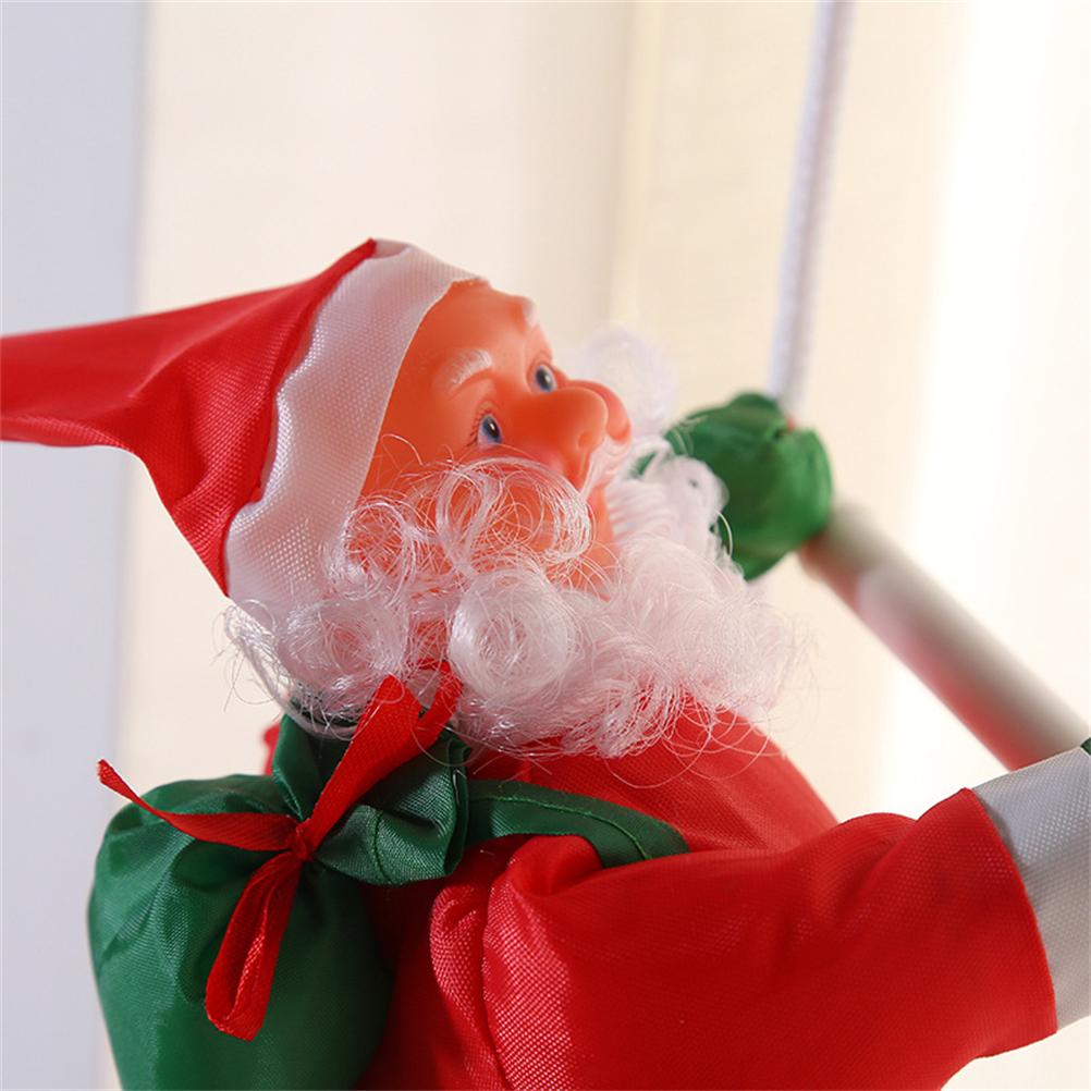 Weihnachtsdekoration - Weihnachtsmann, Der Eine Leiter Hinaufsteigt, 25 Cm, 120 G, Für Schaufenster Und Weihnachtsbaum, Festliches Duo.
