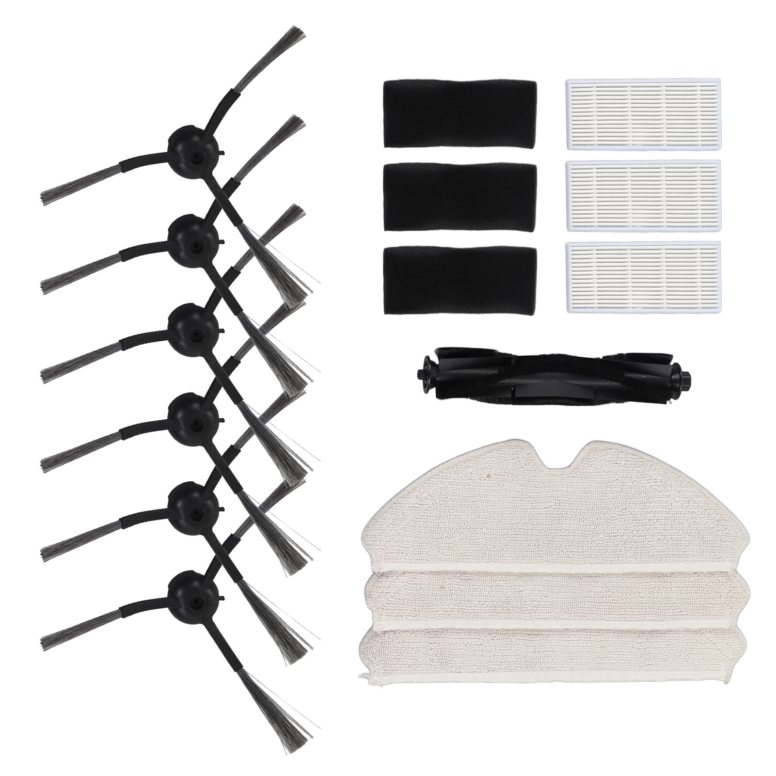 Passend Für Den Uoni V980plus Saugroboter: 1 Hauptbürste + 3 Paar Seitenbürsten + 3 Tücher + 3 Hepa-filter, Komplettes Zubehörset.
