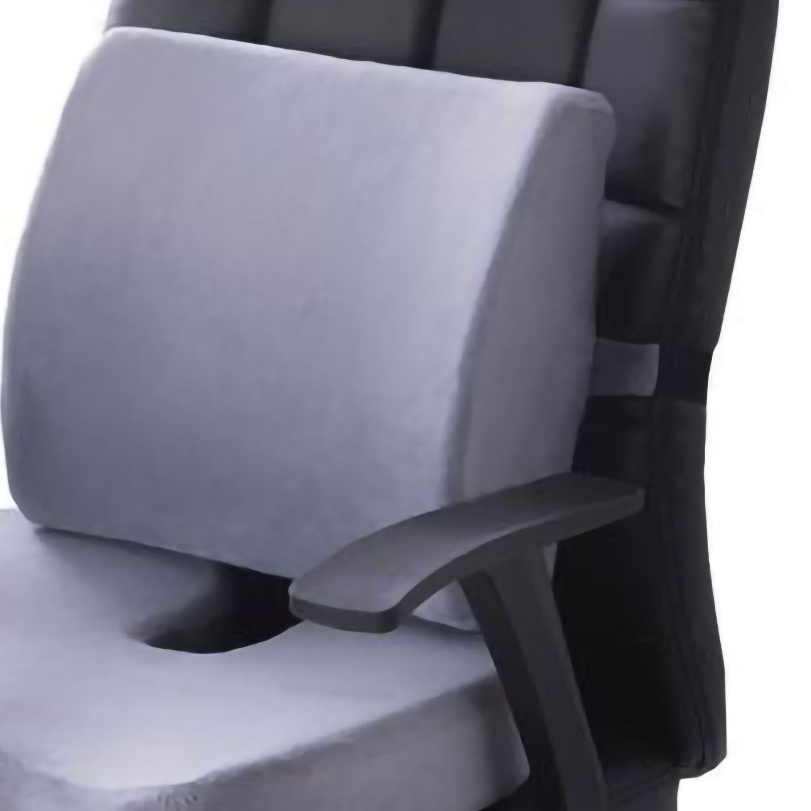 Set Aus Lendenkissen Und Gesäßkissen Aus Memory-schaum, Grauer Samt, Für Stuhl, Auto, Büro – Sitz- Und Rückenlehnen-set.