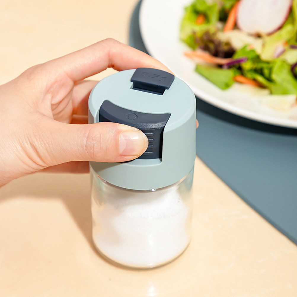 Gewürzspenderflasche Aus Glas, Küchenpumpenspender, Blau (1er-packung)