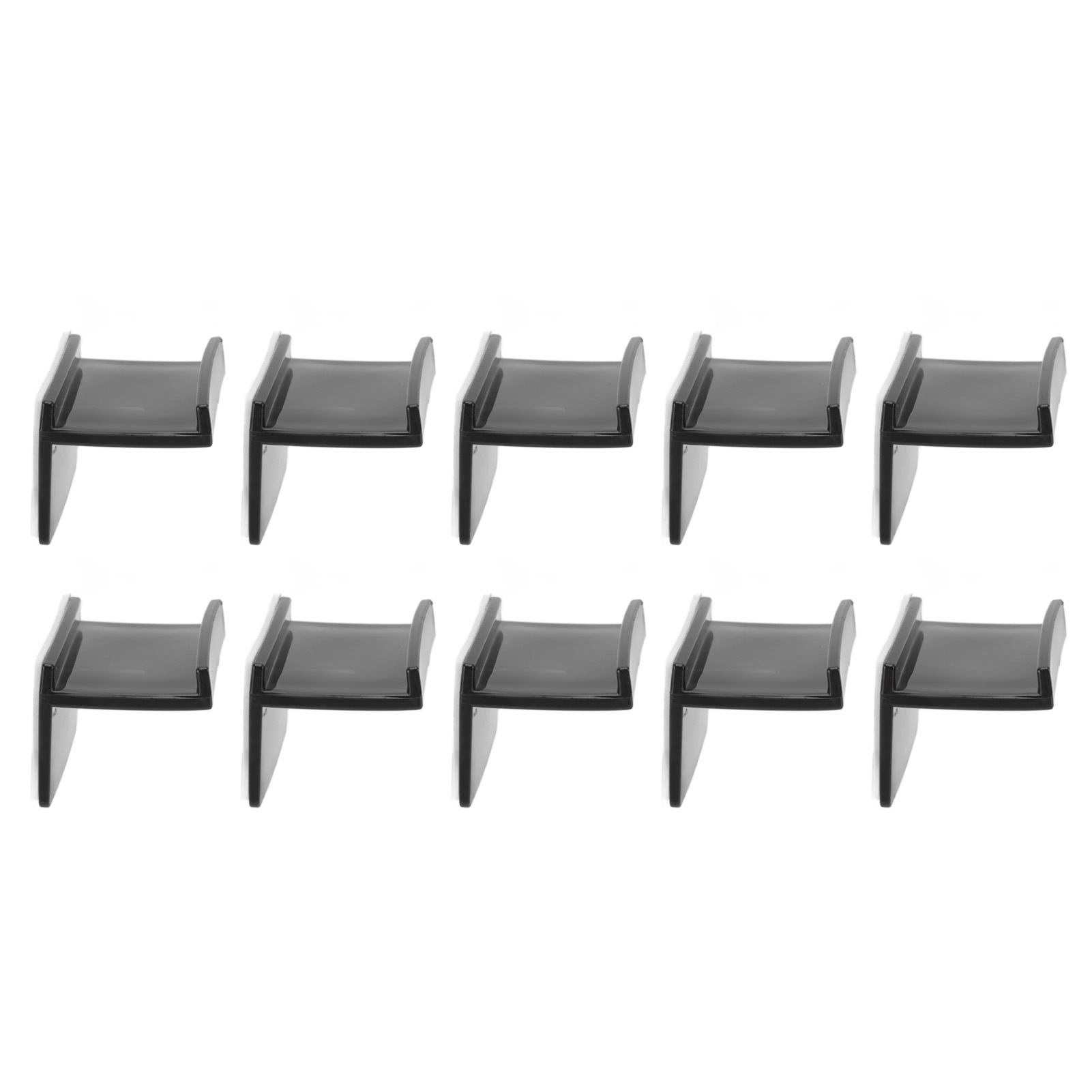 Set Mit 10 Modernen, Minimalistischen, Schwarzen Klebehaken Für Die Wand Zur Aufbewahrung Von Hüten, Jacken, Taschen, Im Eingangsbereich, Badezimmer Und In Der Küche.