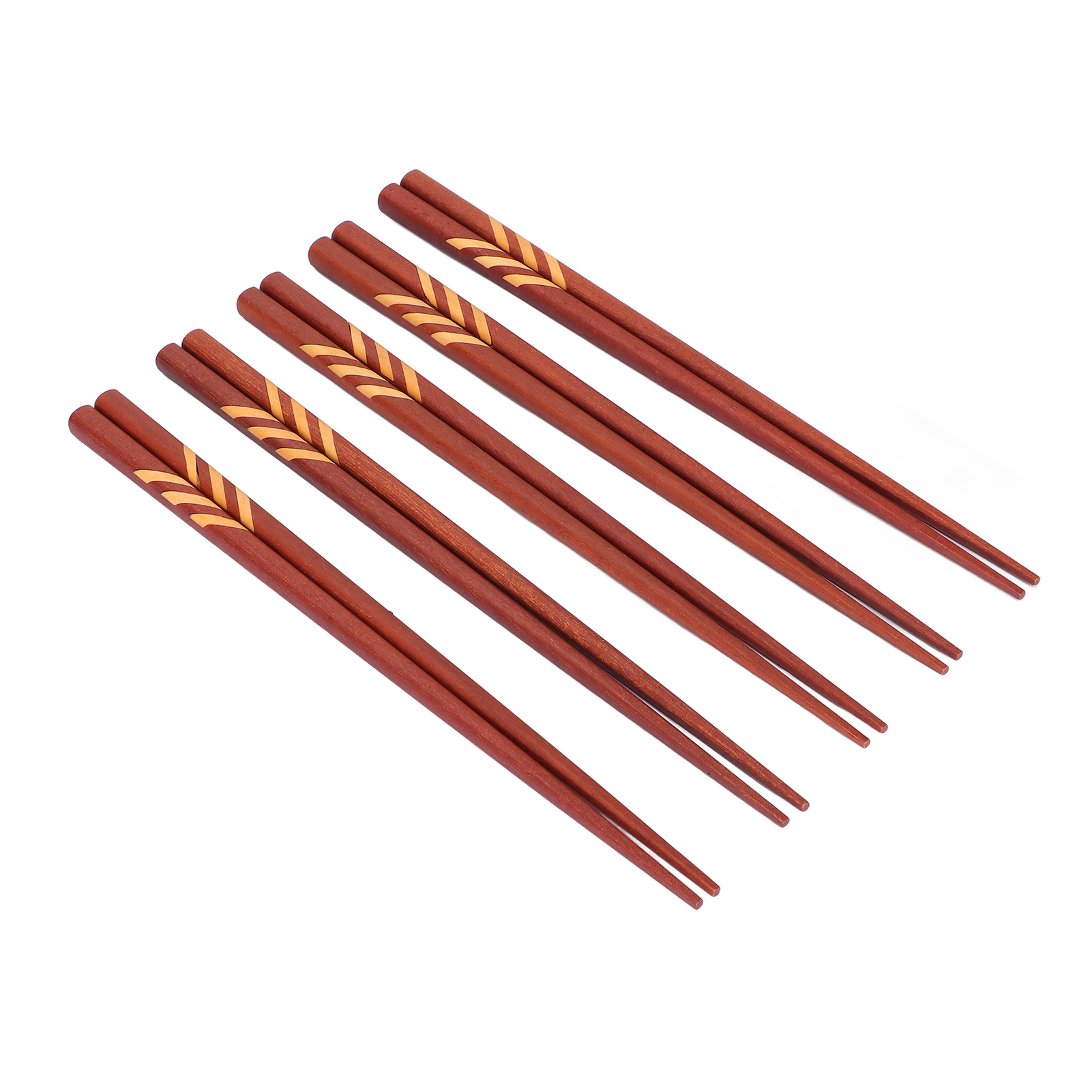 Handgefertigte Japanische Essstäbchen Aus Rotem Sandelholz, Geschenkset Mit 5 Paaren Mit Weizenährenmuster, Für Zuhause Und Hotel.