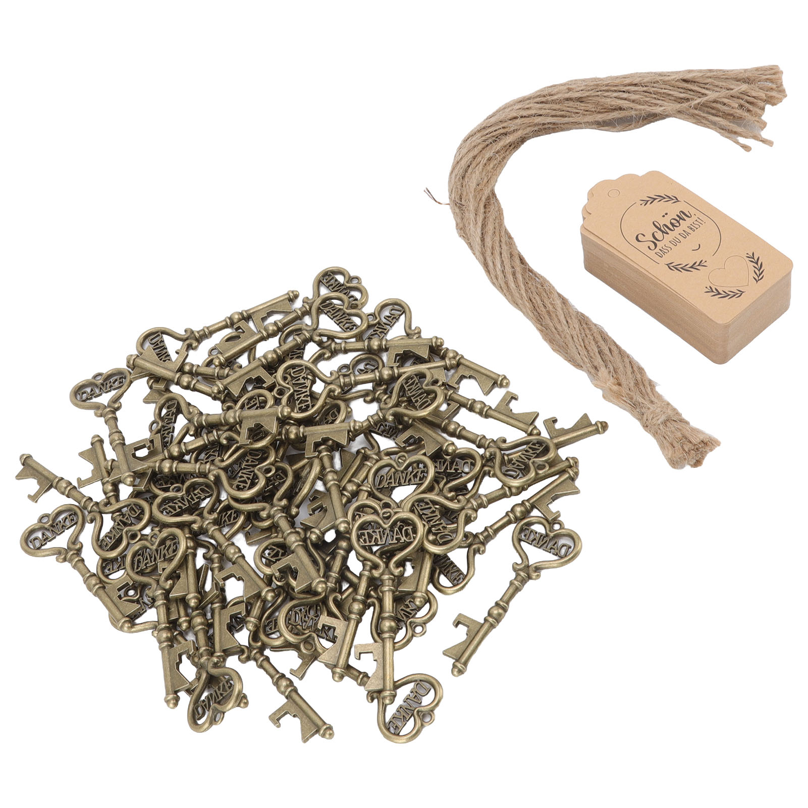 Set Mit 50 Retro-flaschenöffnern Aus Metall, Schlüsselanhänger Als Gastgeschenk Für Hochzeitsgäste, Partyaccessoire Und Dankeschön-geschenk