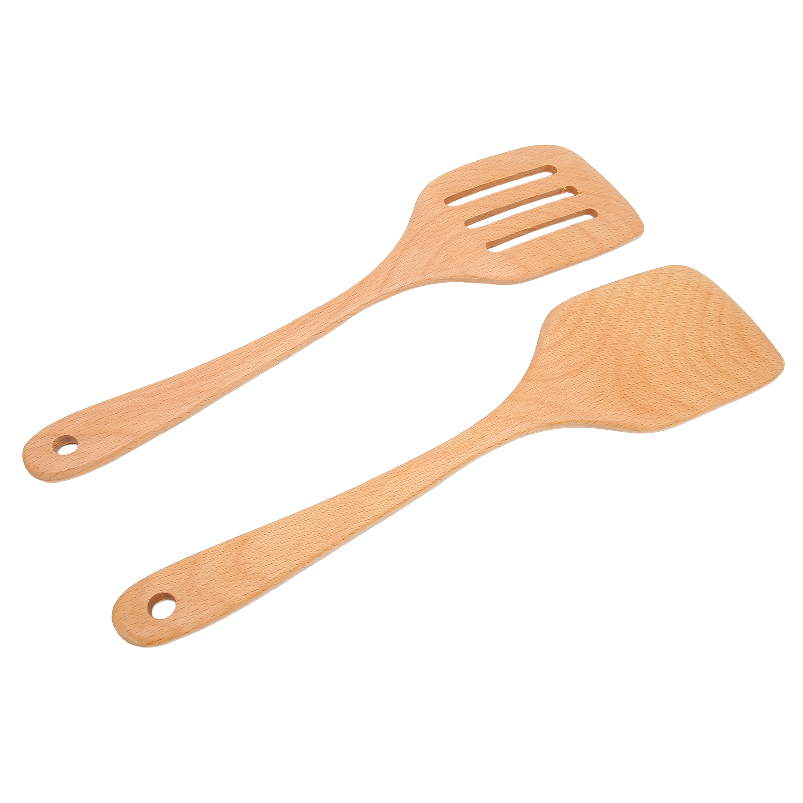 Antihaftbeschichteter Buchenholzlöffel, 2-teiliges Küchenutensil-set, Schaumlöffel Und Bratschaufel