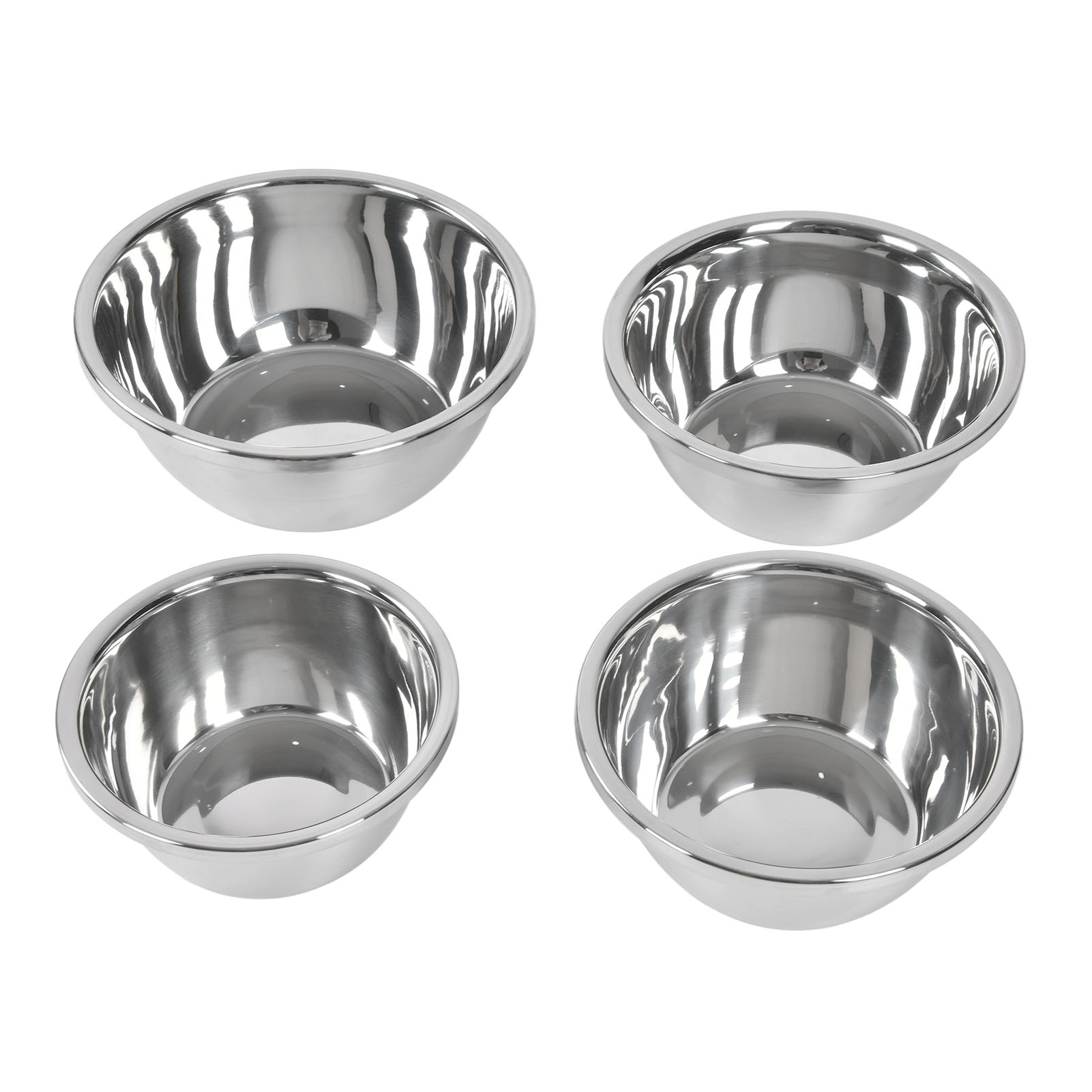 4-teiliges Set Aus Edelstahl-rührschüsseln (18+20+22+24 Cm), Dicke Salatschüssel, Multifunktionale Eierschüssel, Antihaftbeschichtete Küchenschüssel
