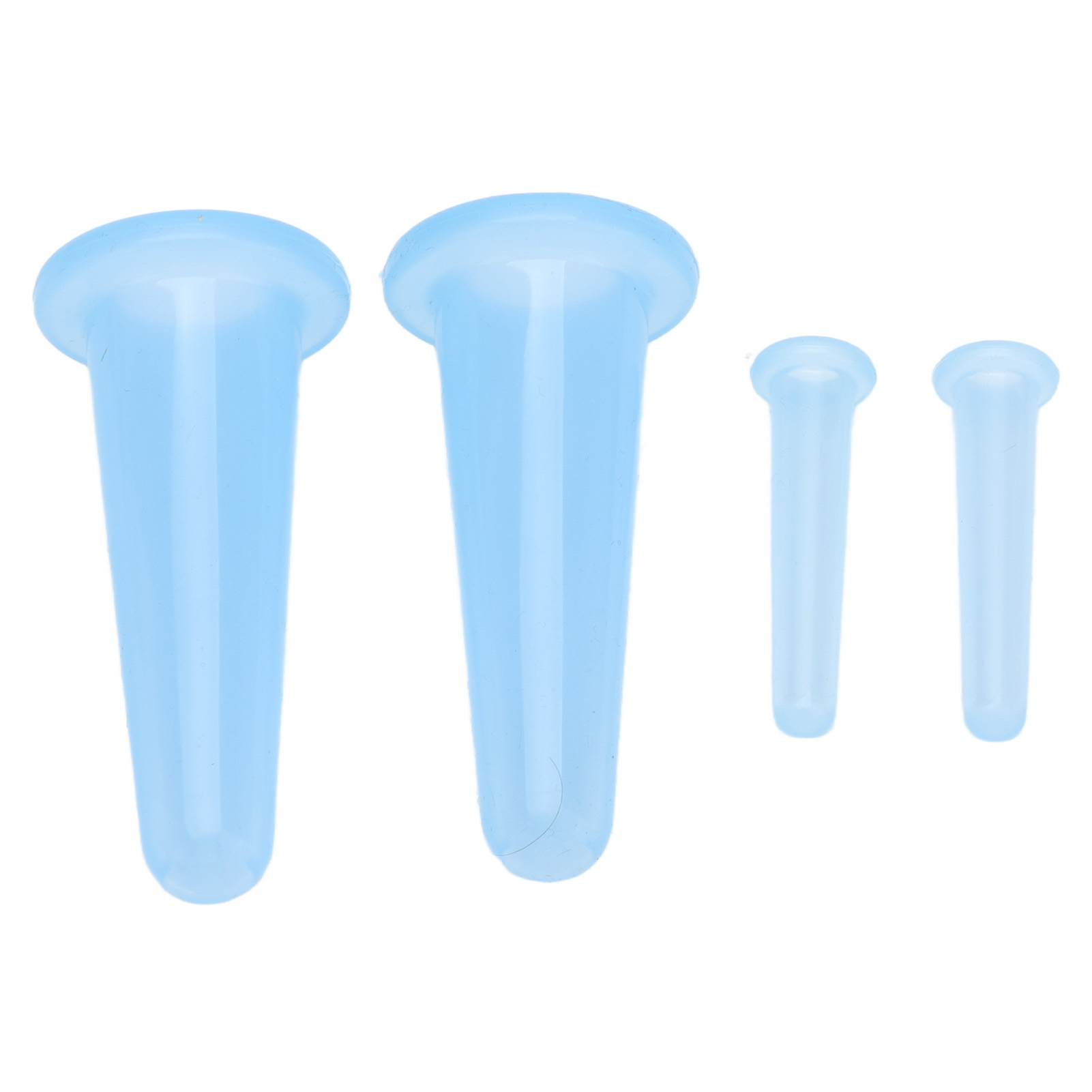 Set Mit 4 Blauen Silikon-gesichtssaugern, 2 Große Und 2 Kleine, Mit Einzeldruck-vakuumfunktion Für Massage Und Feuchtigkeitsaufnahme