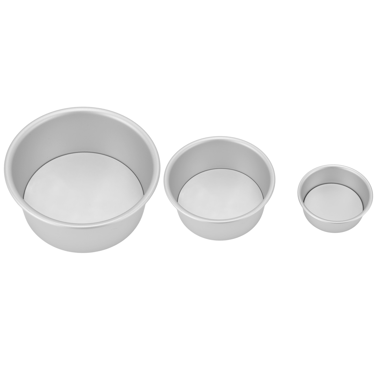 Runde Backform Mit Herausnehmbarem Boden Aus Eloxiertem Aluminium, 3 Größen: 10 Cm, 15 Cm, 20 Cm, 3er-set Für Chiffon-kuchen, Gebäck Und Backwaren.