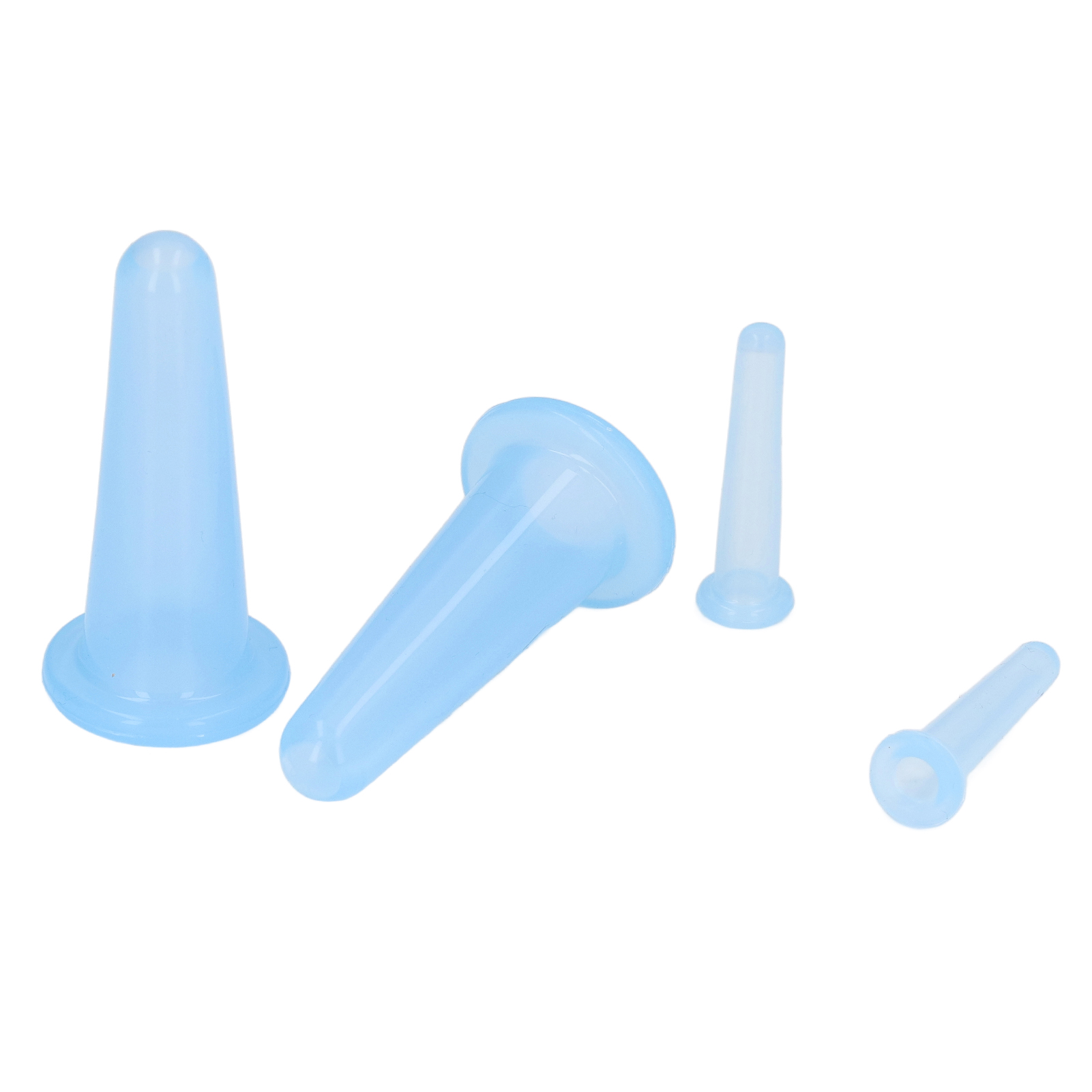 Set Mit 4 Lebensmittelechten Silikon-saugnäpfen, Für Schröpfmassage, Heim-gesundheitsgerät, Blau
