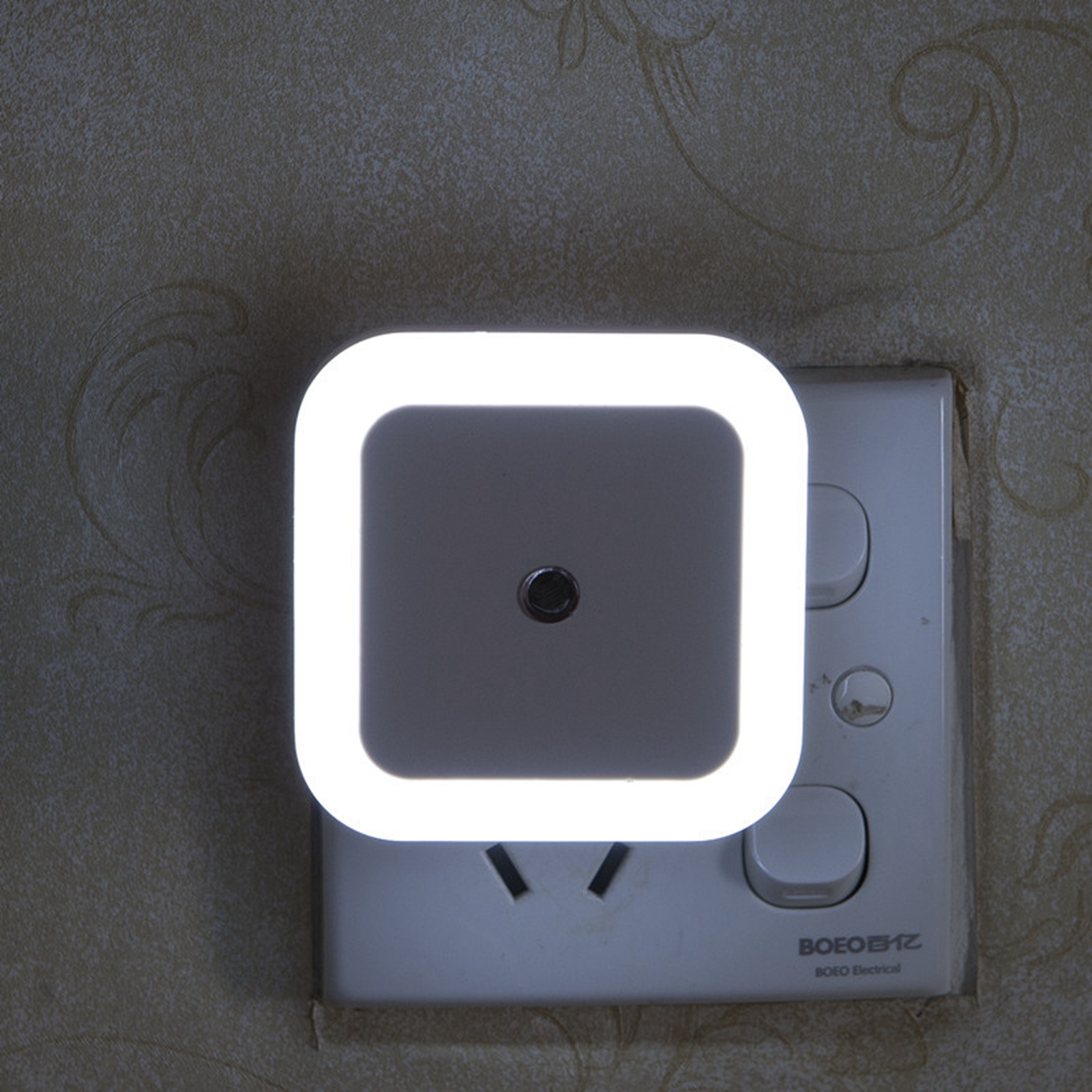 Led-lichtsensorlampe, Quadratisches Nachtlicht Nach Europäischem Standard, Nachtlicht Für Flur, Treppenhaus, Kinderzimmer, Stillbereich, Nachttisch, 110v-220v Weiß.