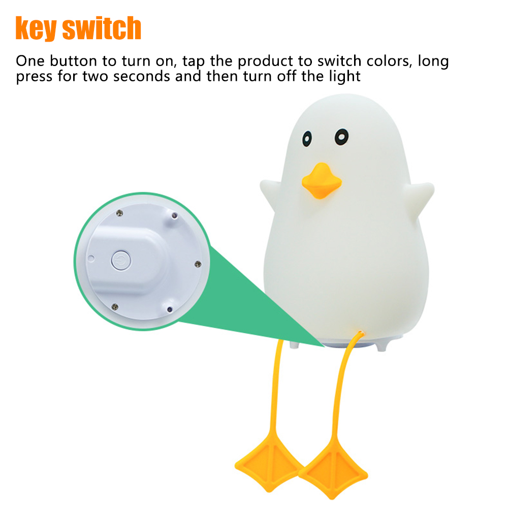 Nachttischlampe Aus Silikon Mit Led-beleuchtung, Kleine Rgb-leuchtente Mit Tippfunktion, Usb-anschluss, Langen Beinen Und Geschenkverpackung