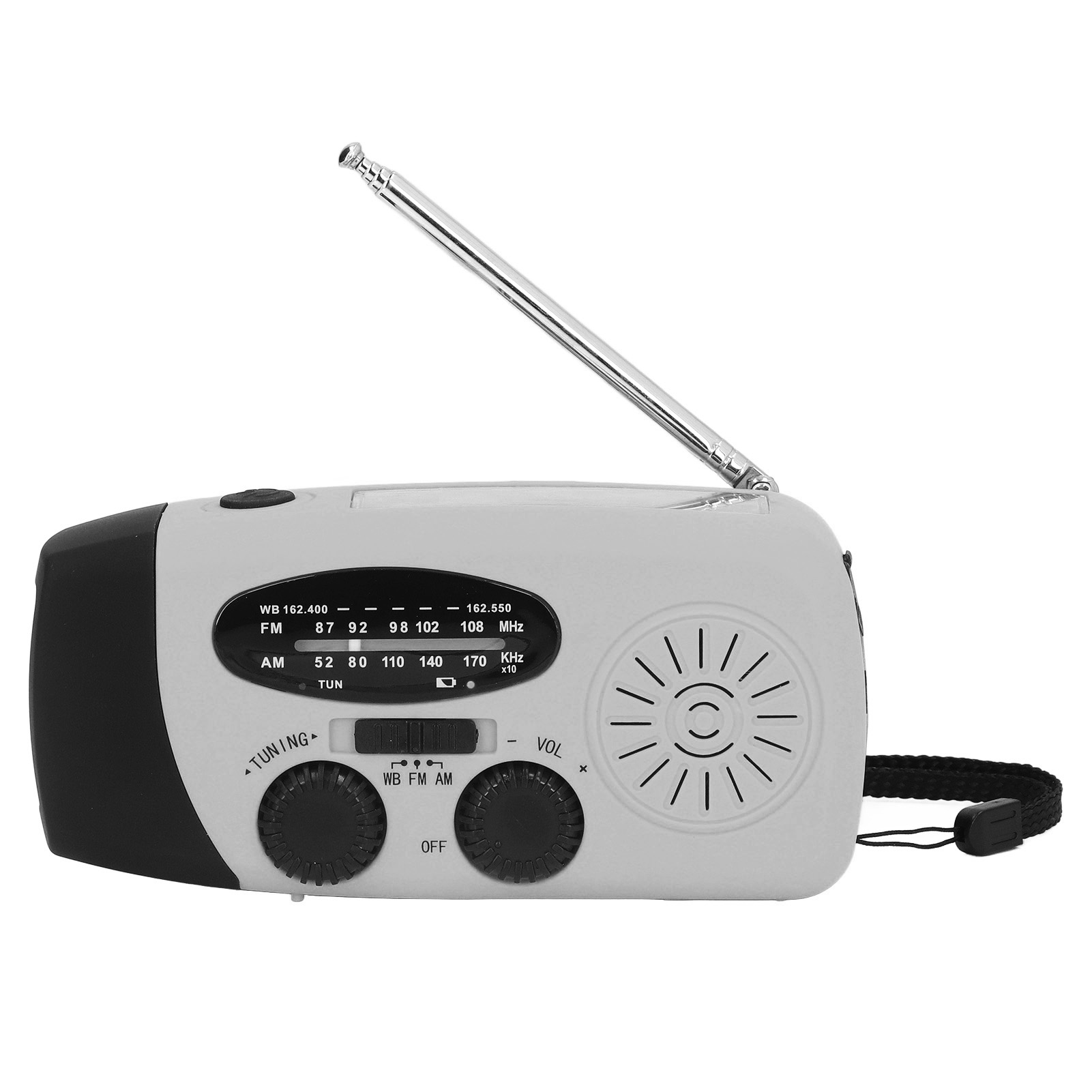 Silbernes, Handbetriebenes Dynamoradio Und Notbeleuchtungsset Mit Solarfunktion (us-modell, Mit Eingebautem Akku) – Ce/fcc/rohs/msds-zertifiziert