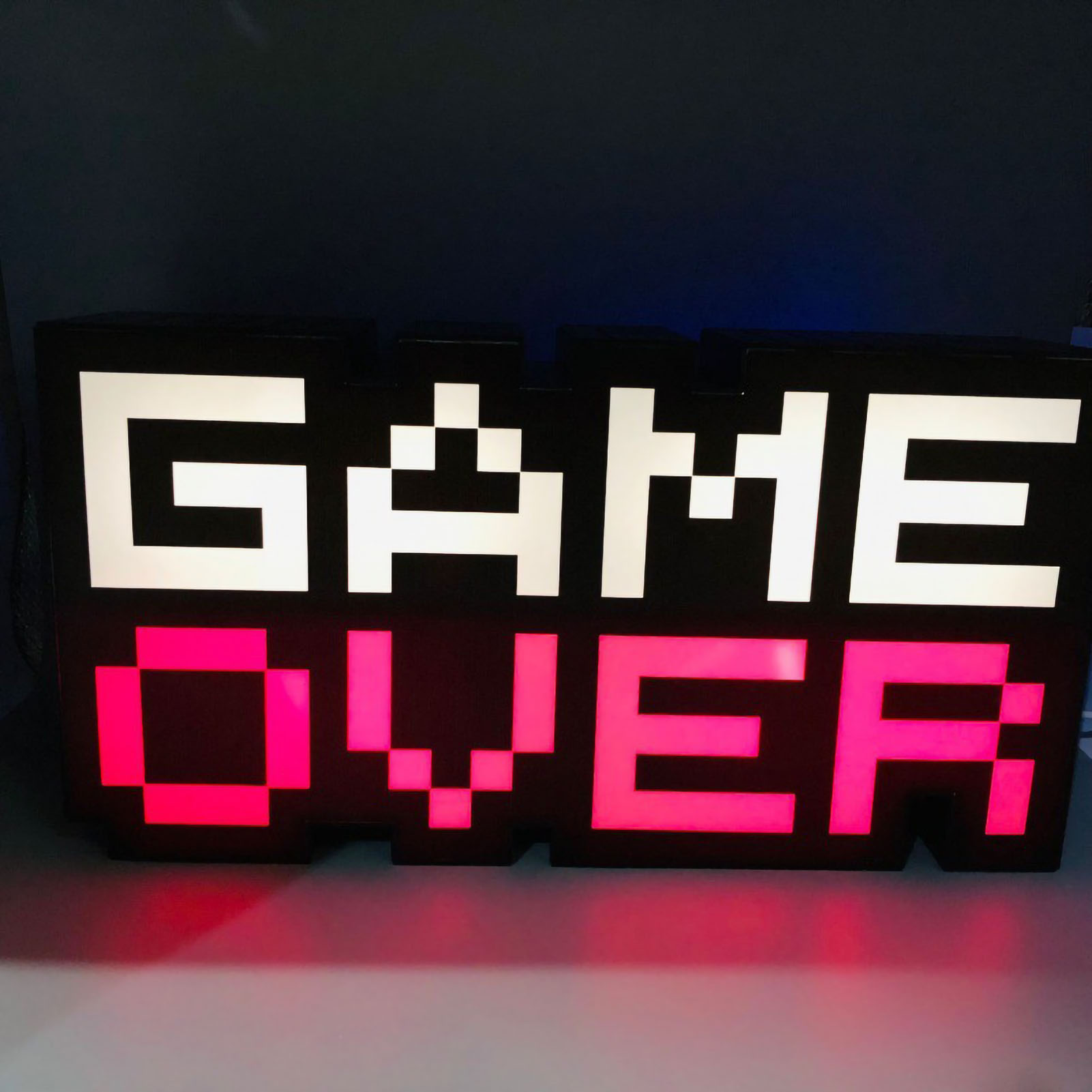 Helle Usb-led-lampe „game Over“, 7-farbiges Nachtlicht Für Videospiele, Neonlicht-dekoration, Spielsymbol, Leuchtender „game Over“-schriftzug