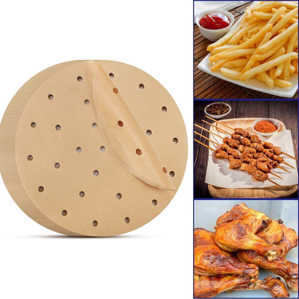 Runde Backpapierbögen Für Heißluftfritteuse Und Backofen, Fettabweisend, Naturfarben, 19 Cm Durchmesser, 200 Stück