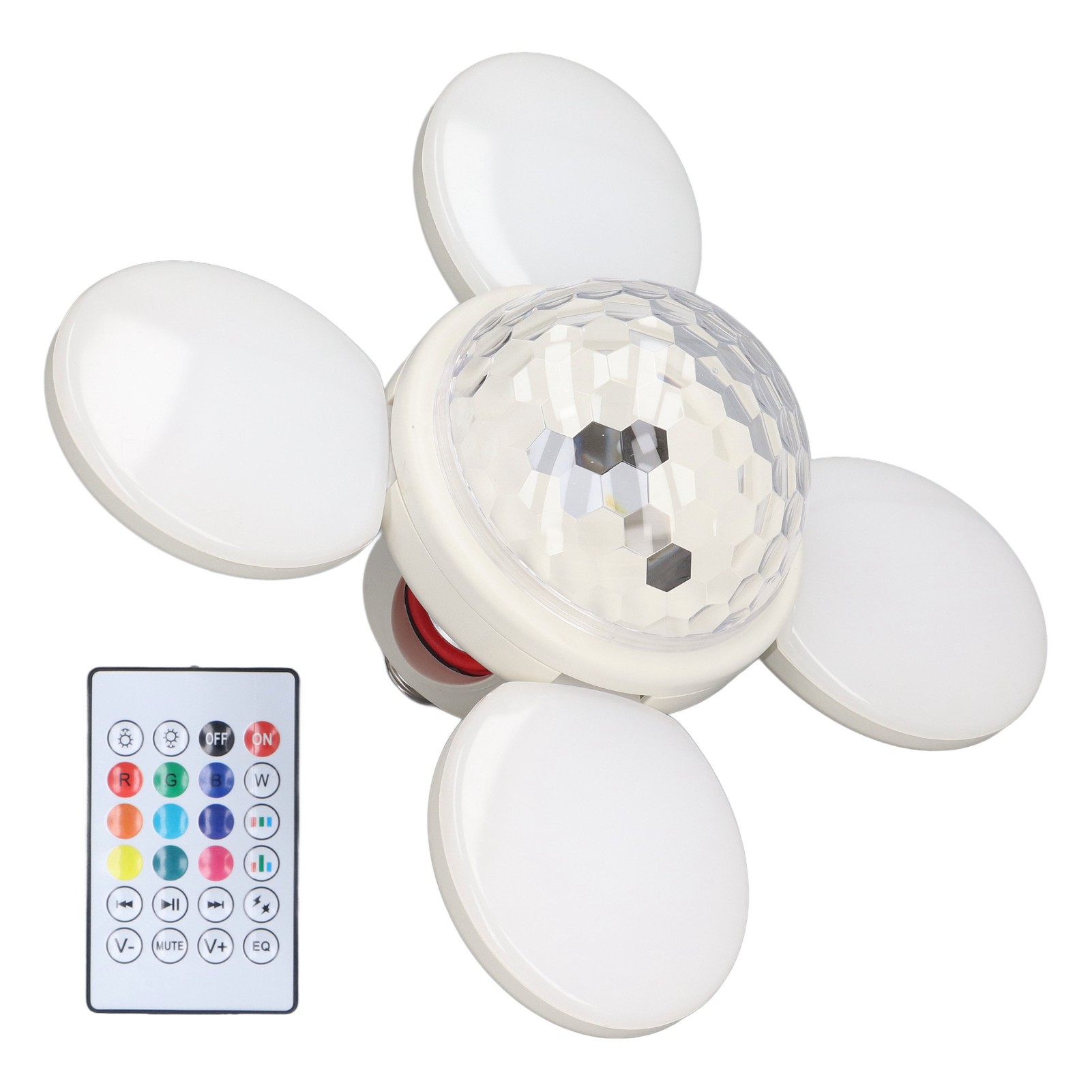 48w E27 Rgbw Bluetooth-led-lampe Mit Discokugel-lautsprecher, Fernbedienung, Farbenfroher Musik Für Heimpartys, Clubs, Bars, Weihnachten (85-265v, Fernbedienung Mit Eingebauter Batterie)