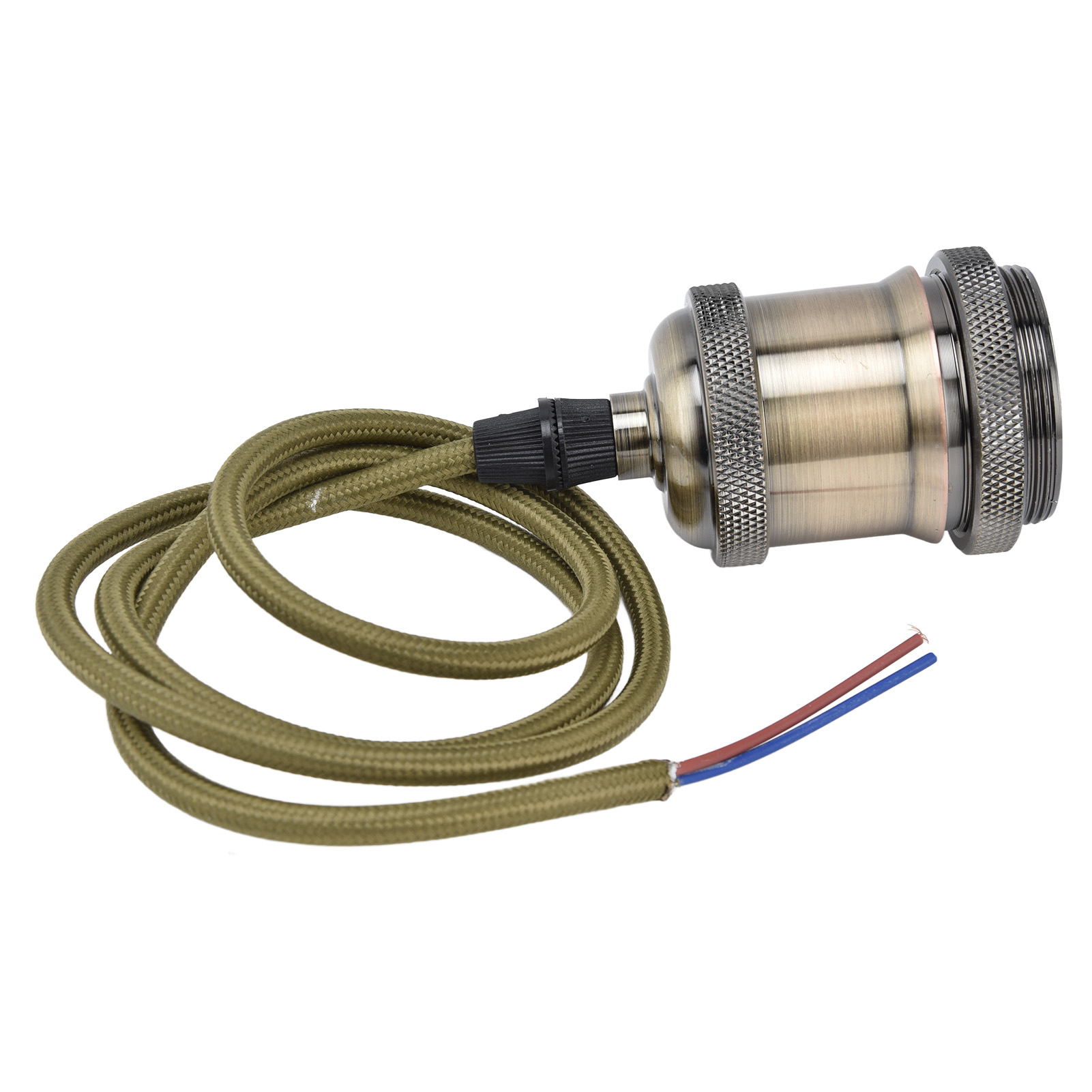 Vintage-pendelleuchte Aus Aluminium, E27-fassung Mit Kabel, Led-pendelleuchte, Deckensockel (leuchtmittel Nicht Enthalten, 100–240 V), Antikbronze-finish