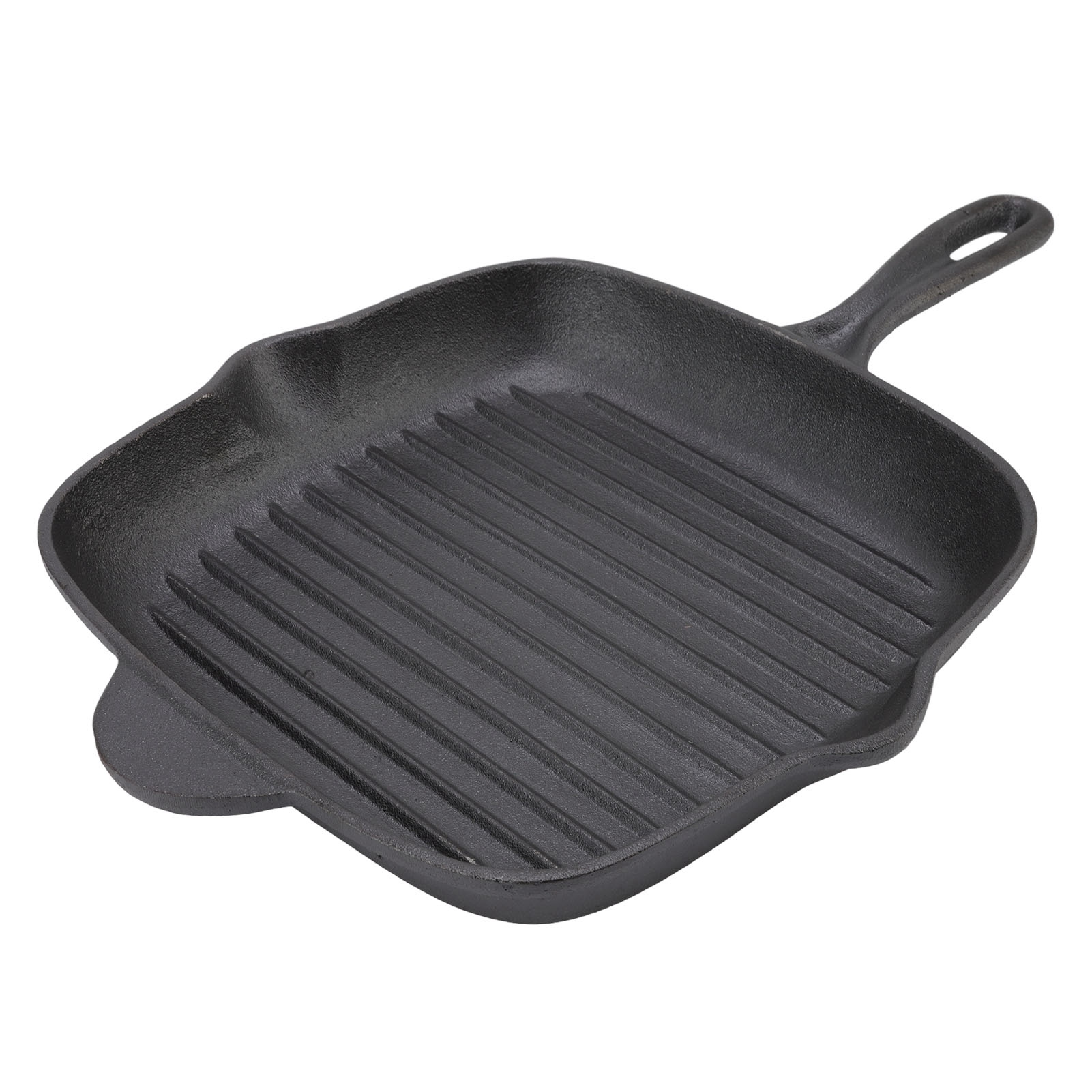 Rechteckige 28 Cm Große Steakpfanne Aus Gusseisen Mit Griff, Geriffeltem Grillrost, Ideal Zum Braten Von Fleisch Und Gemüse, Robust Und Schwer.