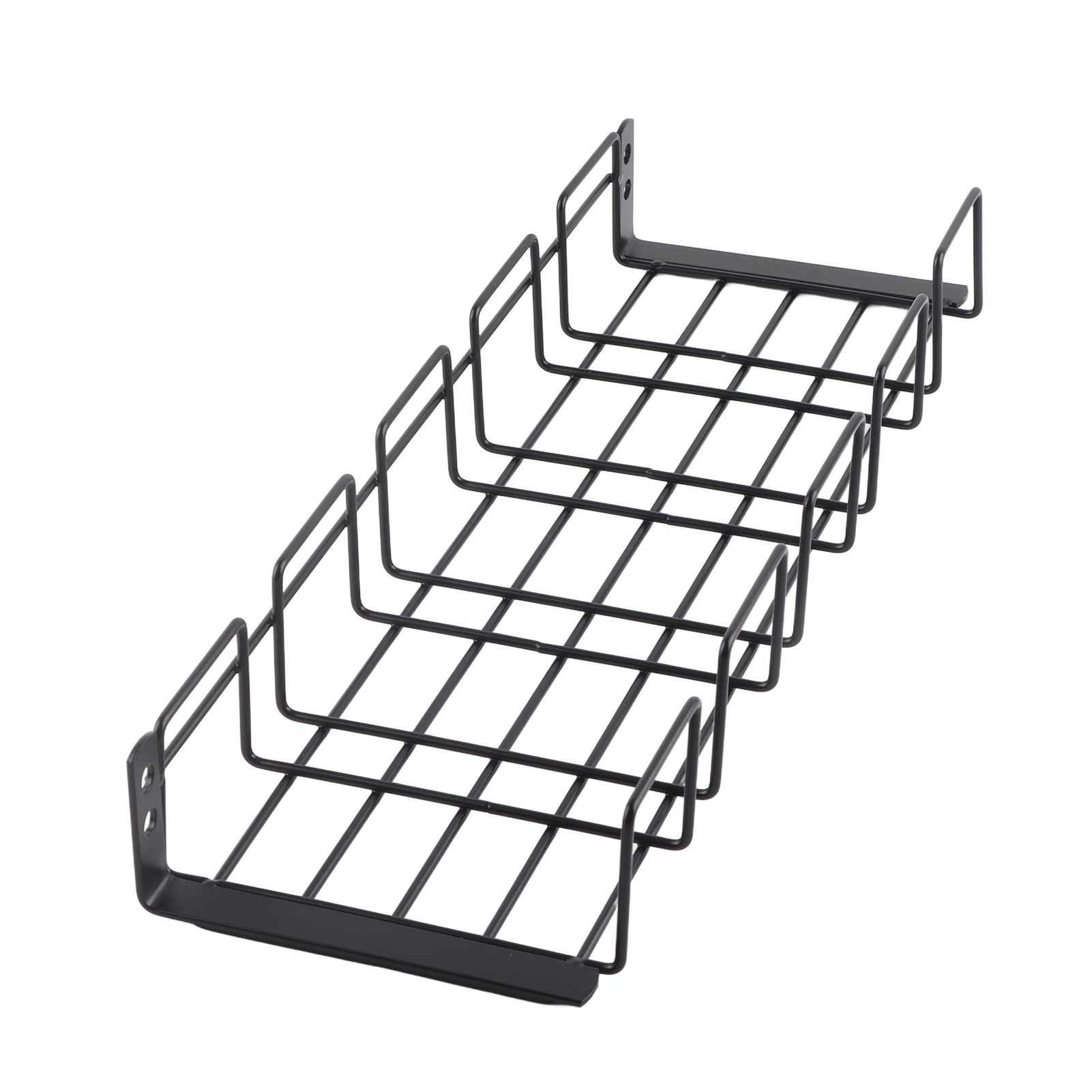 Großer Schwarzer Kabelkorb Für Unter Den Schreibtisch, 40 X 13,5 X 15 Cm, Aus Eisen, Inklusive Kabelkorb