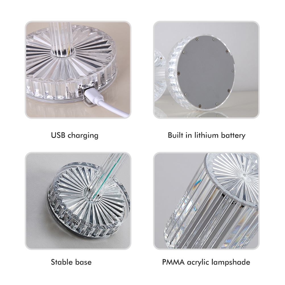 Rgb-stimmungslampe Mit 16 Farben, Touch-funktion Und Fernbedienung, Wiederaufladbar, Klares Kristallglas, 1 Lampe + 1 Fernbedienung + 1 Kabel + 1 Bedienungsanleitung, Geschenkverpackung.
