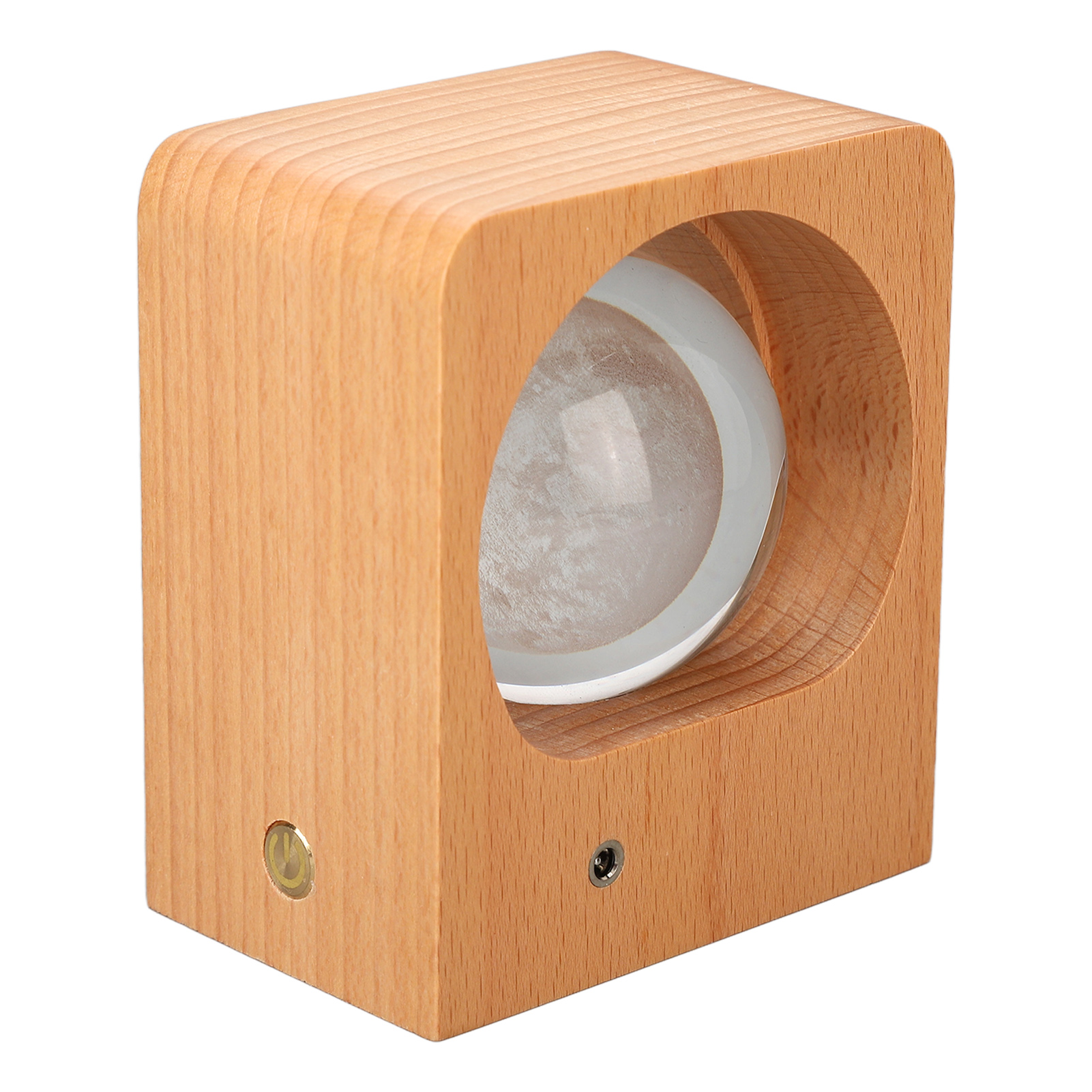 Diy-mondlichtkugel Aus Holz, Personalisierte Gravur, Retro-schlafzimmerdekoration, Nachtlicht Mit Eingebauter Batterie.