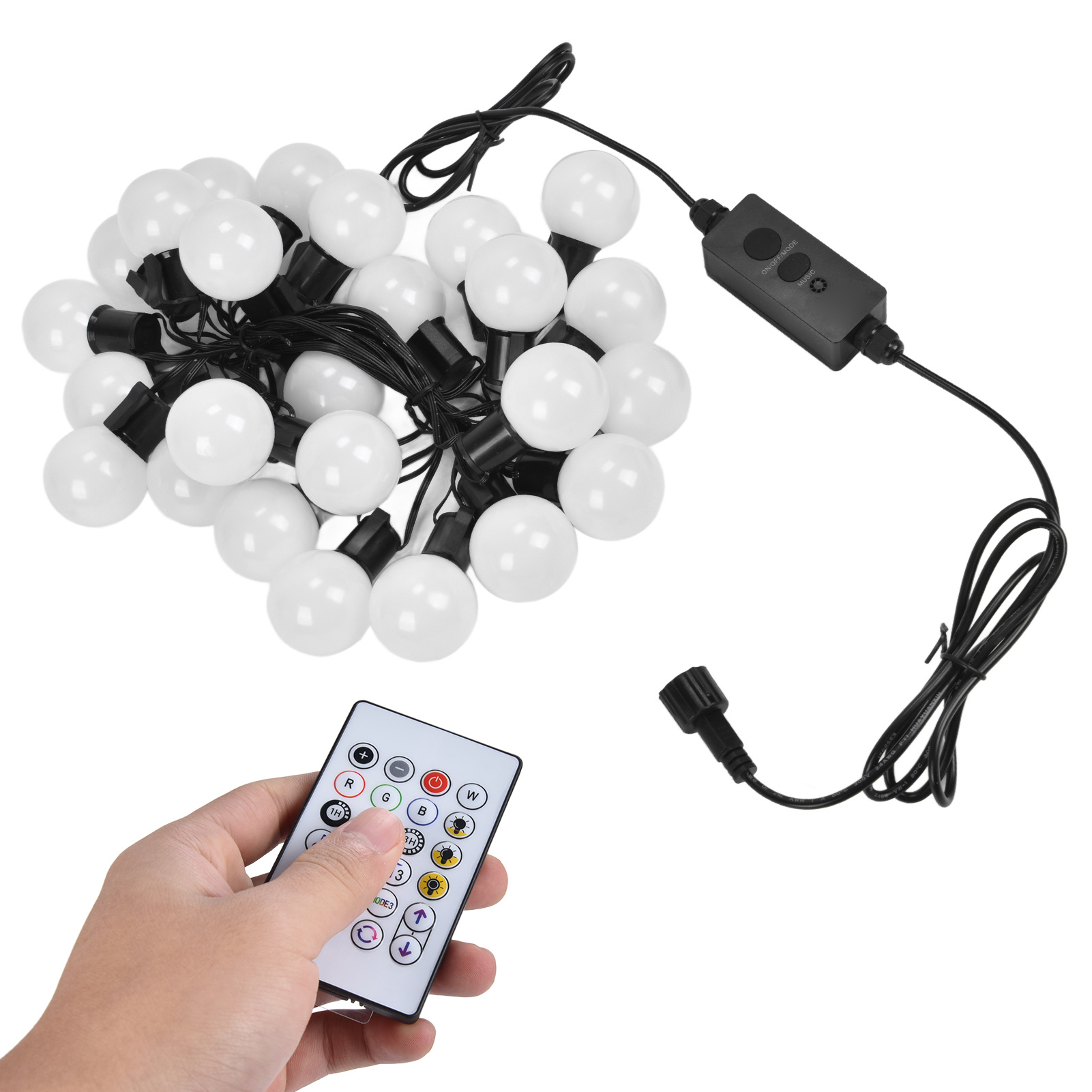 5 M Lange Lichterkette Mit 25 Rgb-leds, Usb/g40-anschluss, Bluetooth-app-steuerung, Wasserdicht, 5 M, Fernbedienung Mit Integriertem Akku