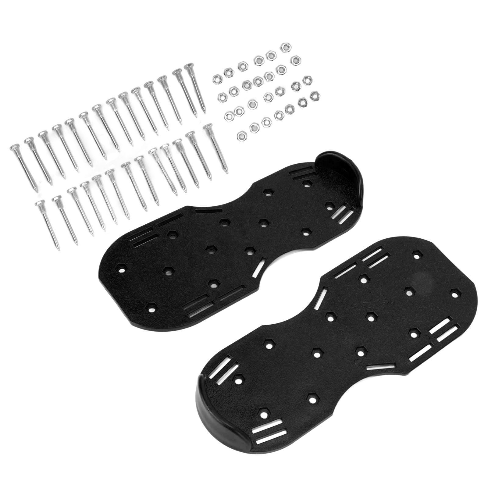 Gartenschuhe Mit Dreieckigen Stollen Für Rasen, Rasenbelüftung Und Bodenlockerung, Schwarz (2 Riemen + Dreieckige Schnalle + Schiebeschnalle)
