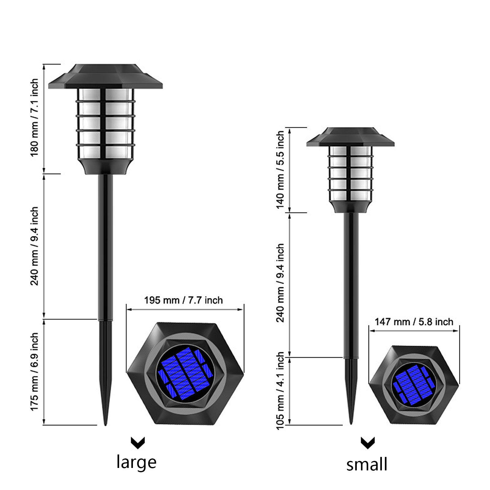 Set Mit 2 Kleinen Solar-gartenleuchten, 48 Warmweiße Leds + Dynamischer Flammeneffekt, 14,7 X 13 X 48,5 Cm, Wasserdichte Außenbeleuchtung, Dekorative Rasenfackel, Verpackung 25 X 13,5 X 15,5 Cm