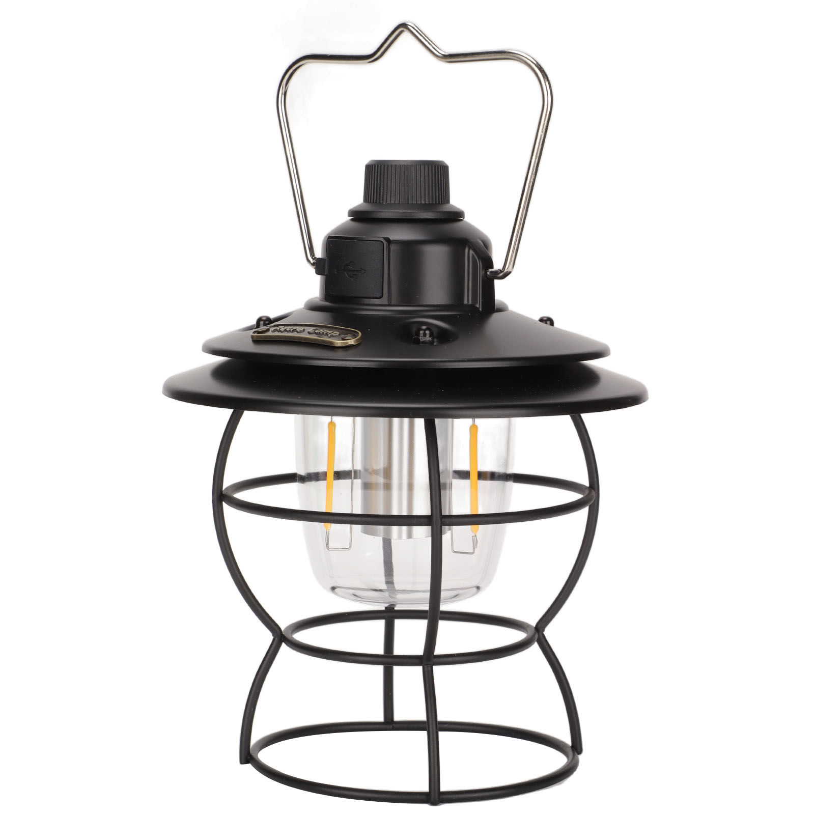 Wiederaufladbare Led-campinglampe, Retro-stil, Klassische Tischlampe Mit Dimmer, Tragbar, Zum Aufhängen Für Zelt, Sturm, Wandern, Innenbereich (mit Eingebautem Akku)
