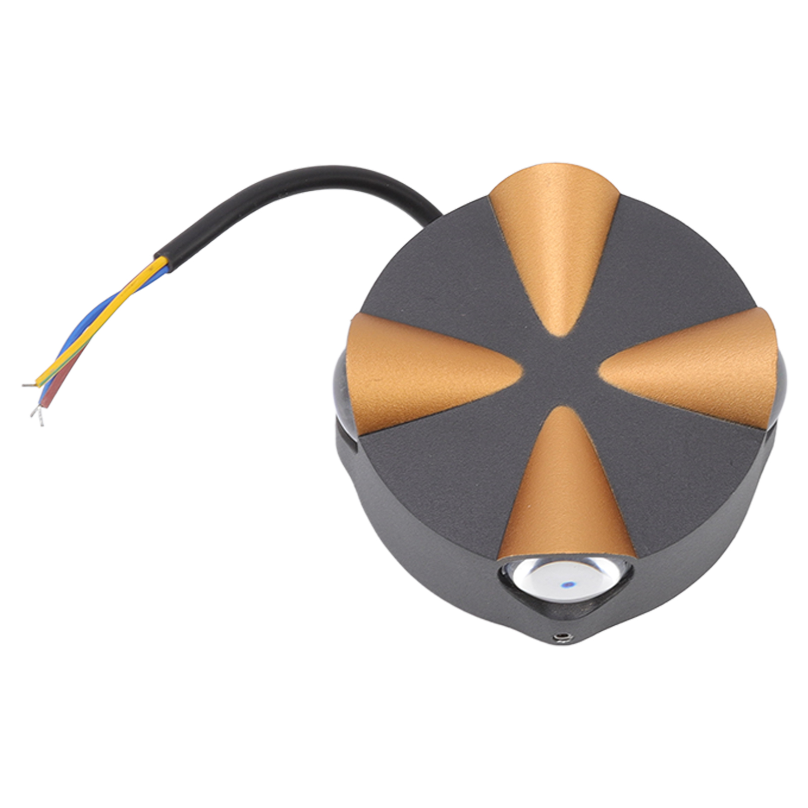 Runde Led-wandleuchte Aus Aluminium, 4 W, 4 Leds, 4 Leuchtflächen, Nachttischlampe, Wasserdichtes Aluminium, Für Flur, Terrasse, Gartendekoration (ac85-265v) (warmes Licht, Schwarz + Gold, 4 W)