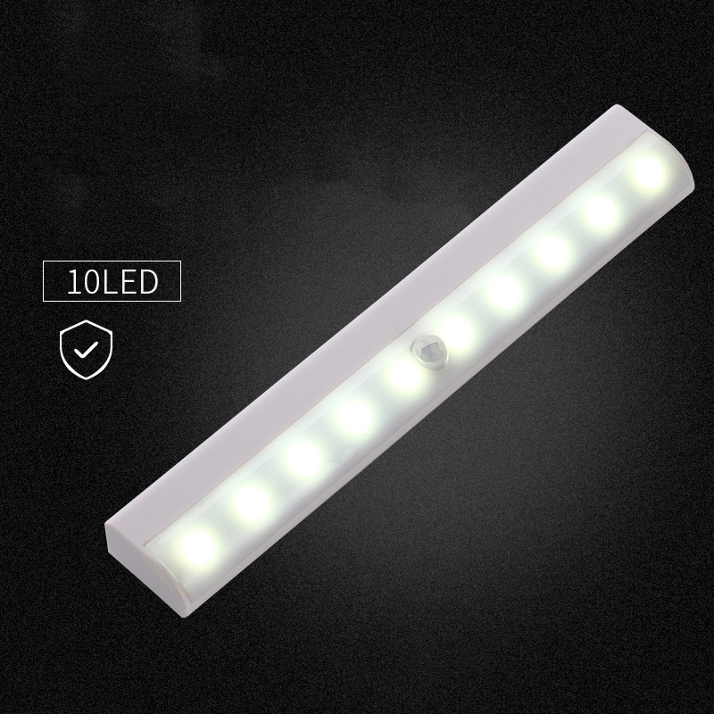10-teiliges Led-lichtset Mit Bewegungsmelder, Lichtsensor, Schrankbeleuchtung, Nicht Wiederaufladbar, Batterien Nicht Enthalten, Weißes Licht.