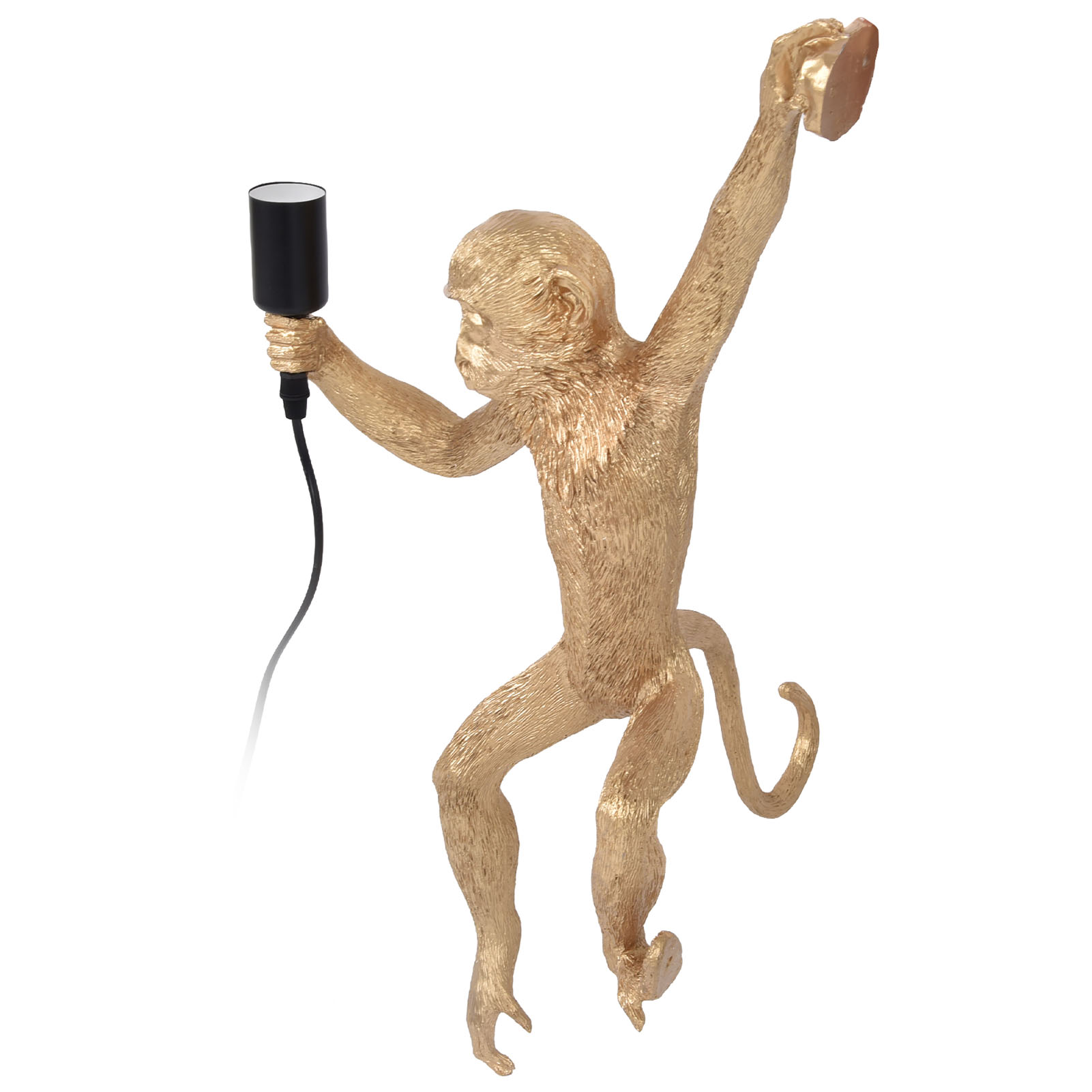 Skandinavische Affen-wandleuchte Aus Kunstharz, E27-tierdesignlampe Für Kinderzimmer, Bar, Restaurant, Wohnzimmer, Dekoration, 110-220 V, Lieferung Ohne Leuchtmittel, Gold, Links, Ce+ul-standard, Über