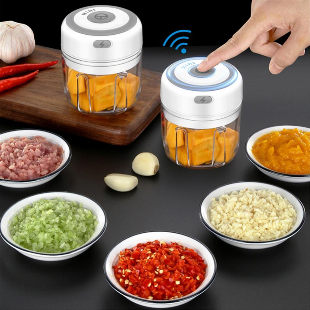 Mini-akku-elektro-knoblauchschneider, Knoblauchpresse Und -mühle (rosa, 250 Ml)