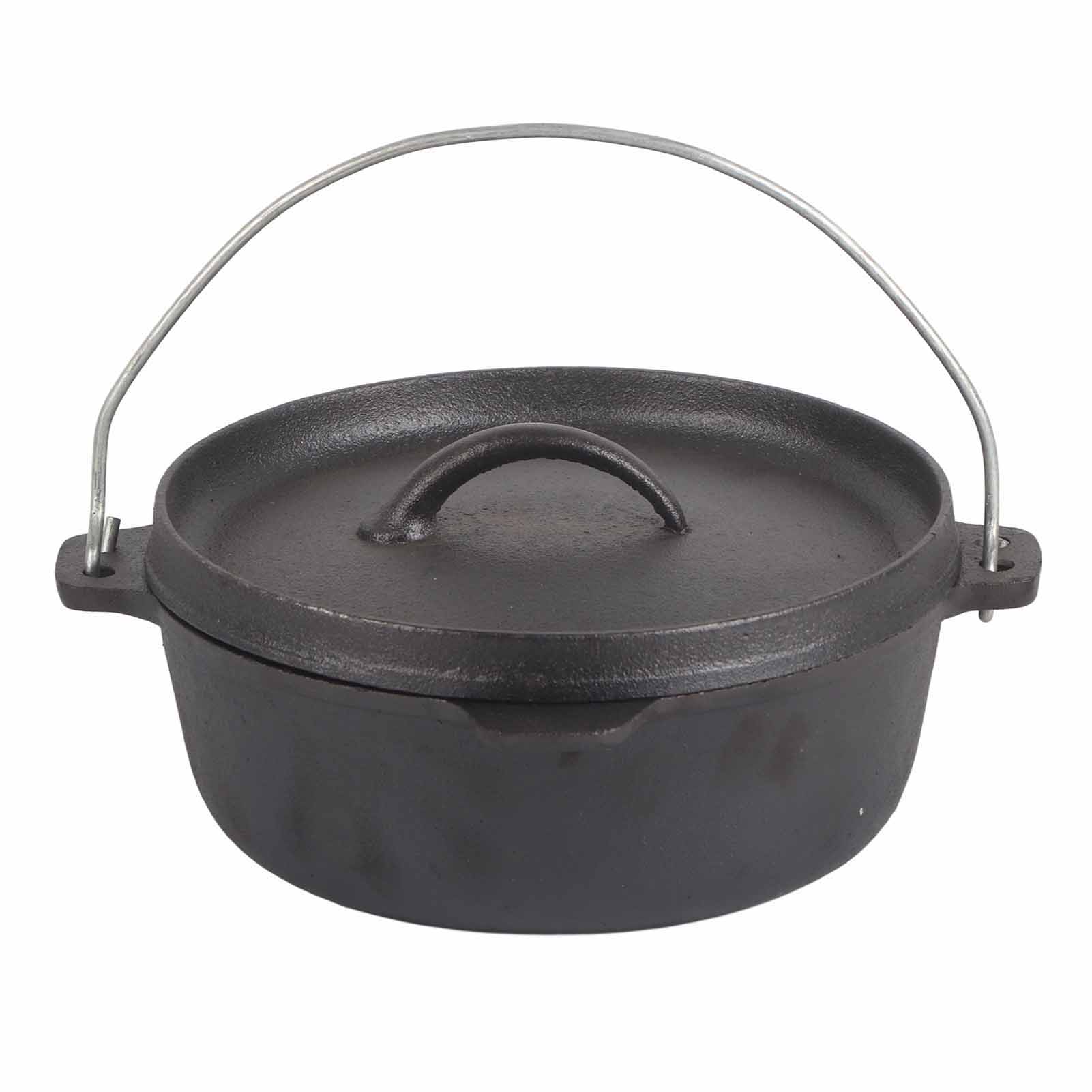 20 Cm Gusseisen-schmortopf, Campingtopf, Robuster Gusseisen-kochtopf Für Den Außenbereich, Ideal Für Eintöpfe