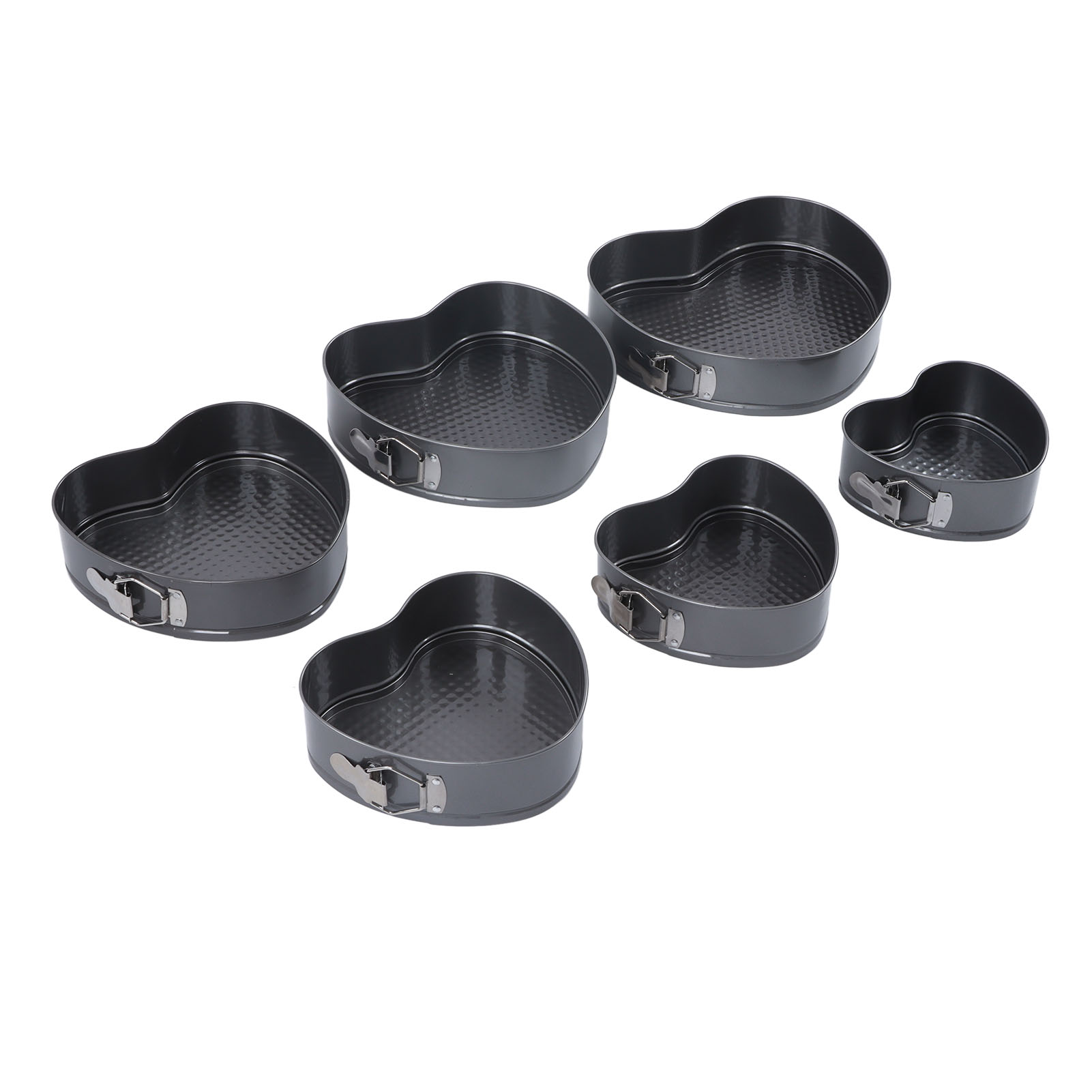 Set Mit 6 Wiederverwendbaren, Herzförmigen Kuchenformen Aus Edelstahl Zum Backen Im Backofen