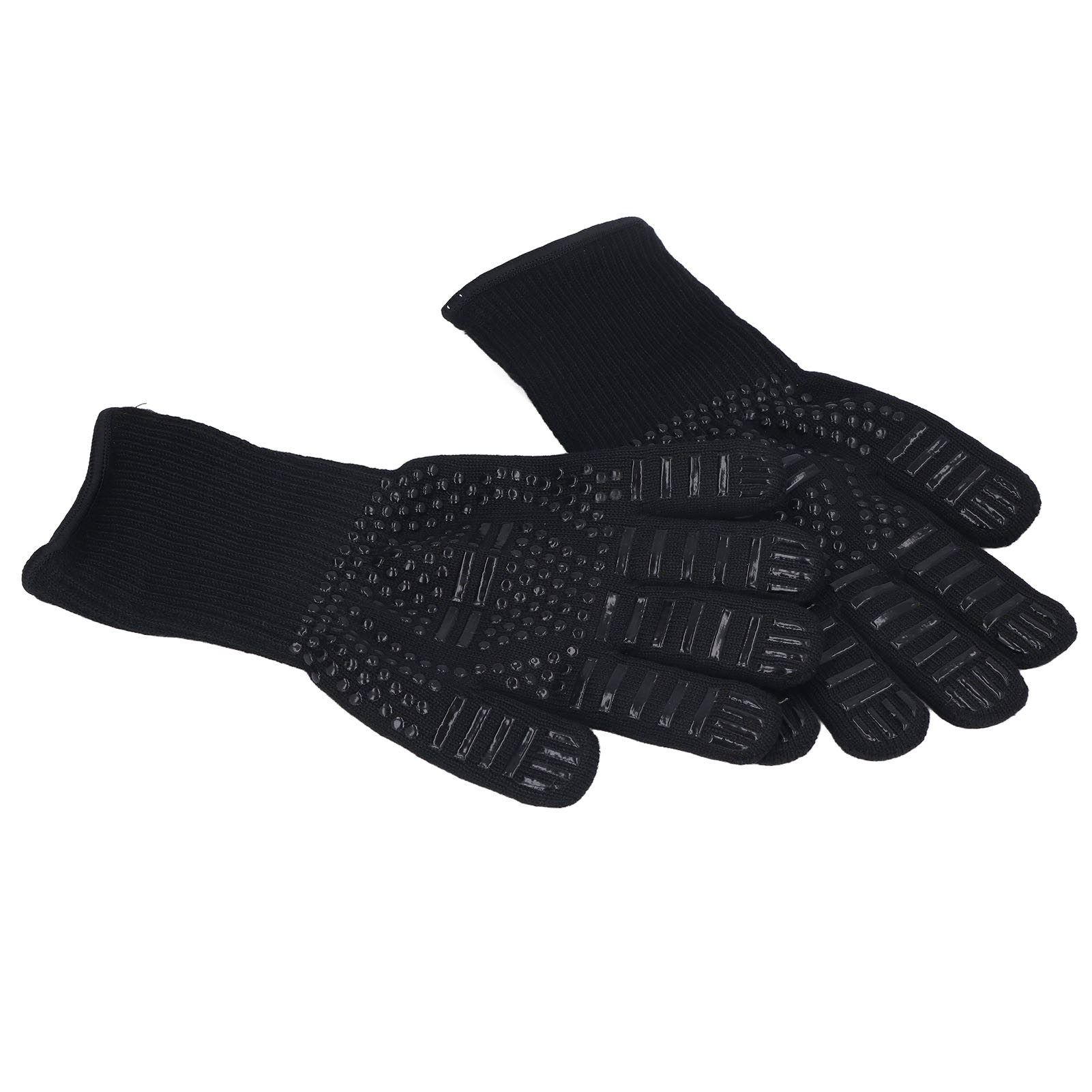 Hitzebeständige Handschuhe Bis 500°c, Flammhemmend Und Wasserabweisend, Hitzebeständige Grillhandschuhe (modell: Schwarze Deyan Güteklasse B).