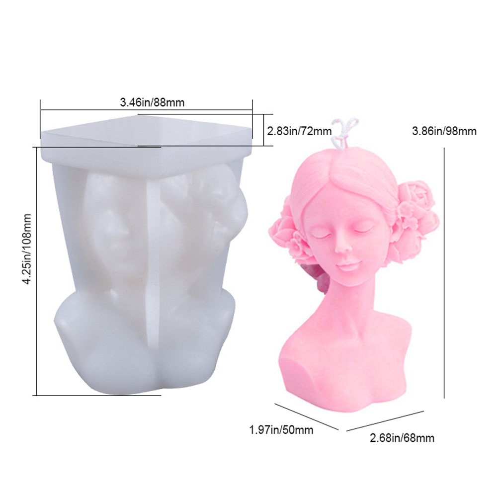 3d-silikonform Für Duftkerzen, Rosen- Und Mädchenform Mit Verbundenen Augen, 1-teilig, Gipsform Für Bastelarbeiten