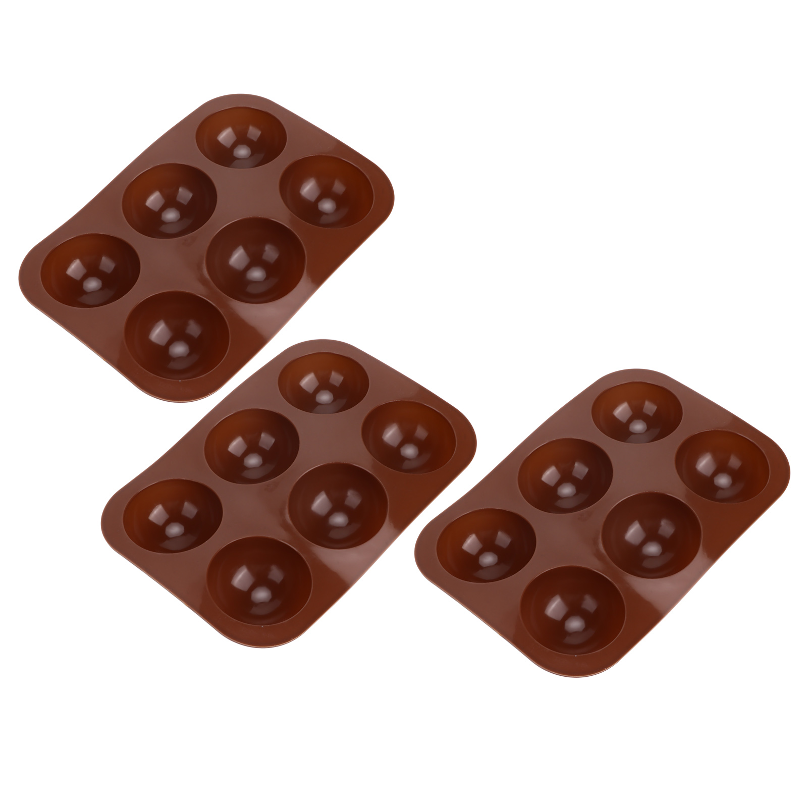 Set Mit 6 Silikon-halbkugel-backformen Für Pudding, Schokolade, Kuchen - 3-teilige Gebäckform