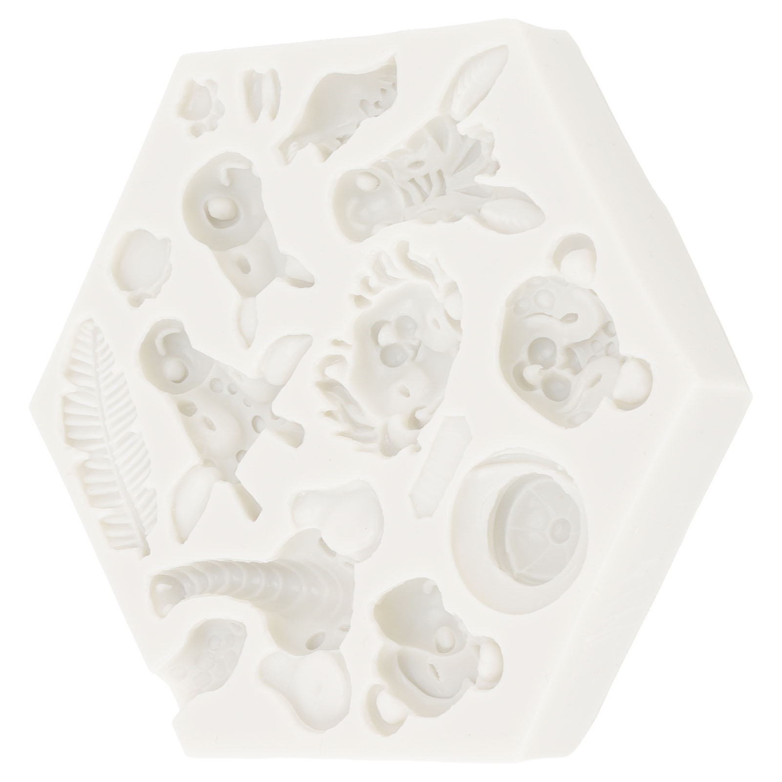 Silikonform Mit Waldtiermotiven Für Fondanttorten, Grau, 951 Teile