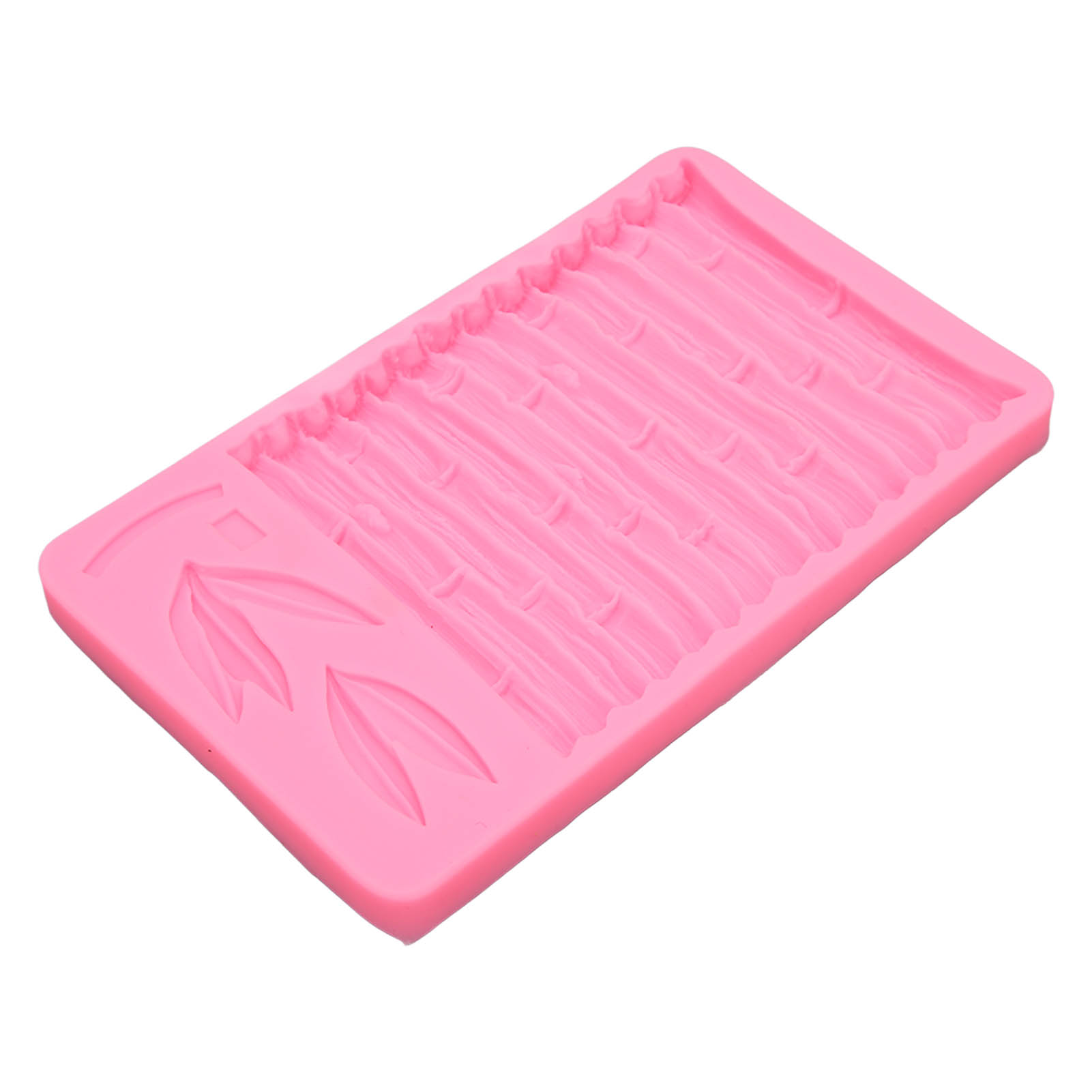 Chinesische Bambus-silikonform Mit Stängel- Und Blattmuster Für Gebäck, Tortendekoration, Diy-schokolade, Rosa