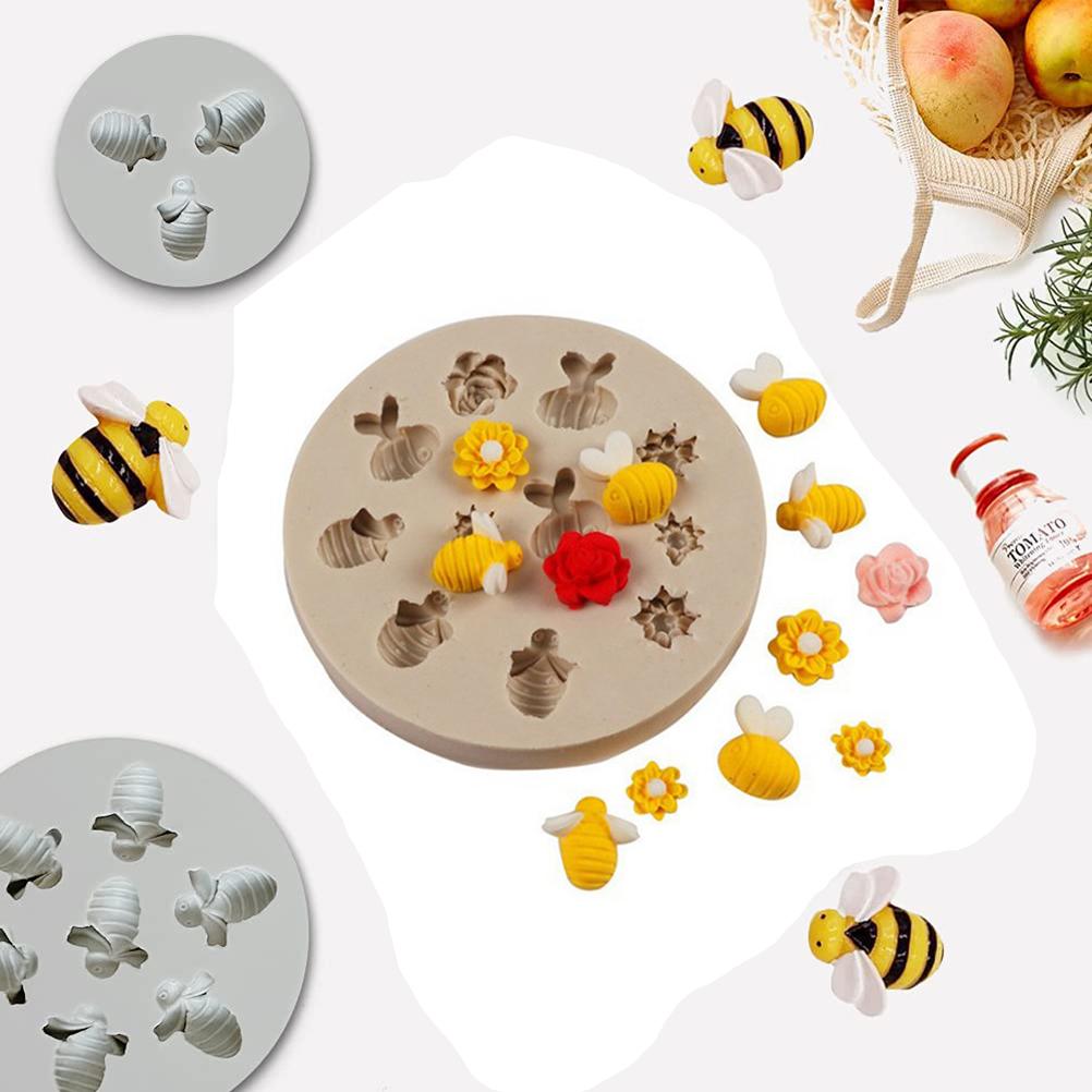 7-teiliges Silikonformen-set Für Bienen, Tier-kuchendekorationen, Zuckerpaste Und Diy-backen
