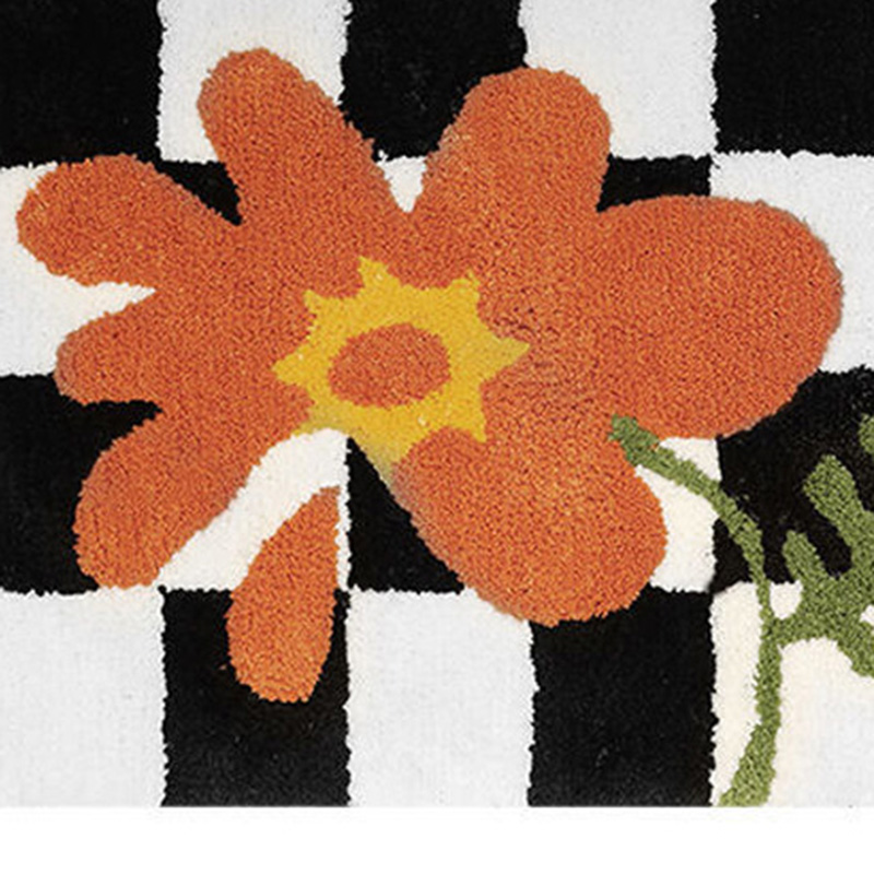 Schwarz-weiß Karierter Teppich Im Französischen Stil, Rutschfest, Für Bad, Küche, Eingangsbereich, Inneneinrichtung, 40 X 60 Cm
