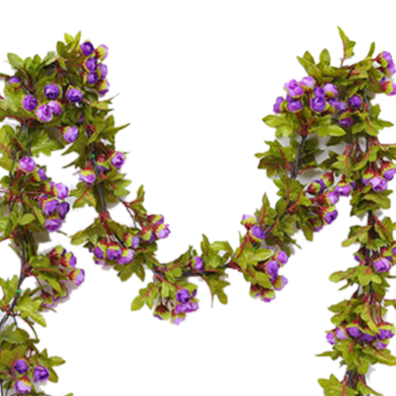 Nachbildung Von Kletterrosenblüten Aus Violettem Kunststoff, 42 Blüten, Abdeckung Für Klimaanlagenrohre, Deckendekoration, Aufrollbare Künstliche Ranke (1 Rolle)