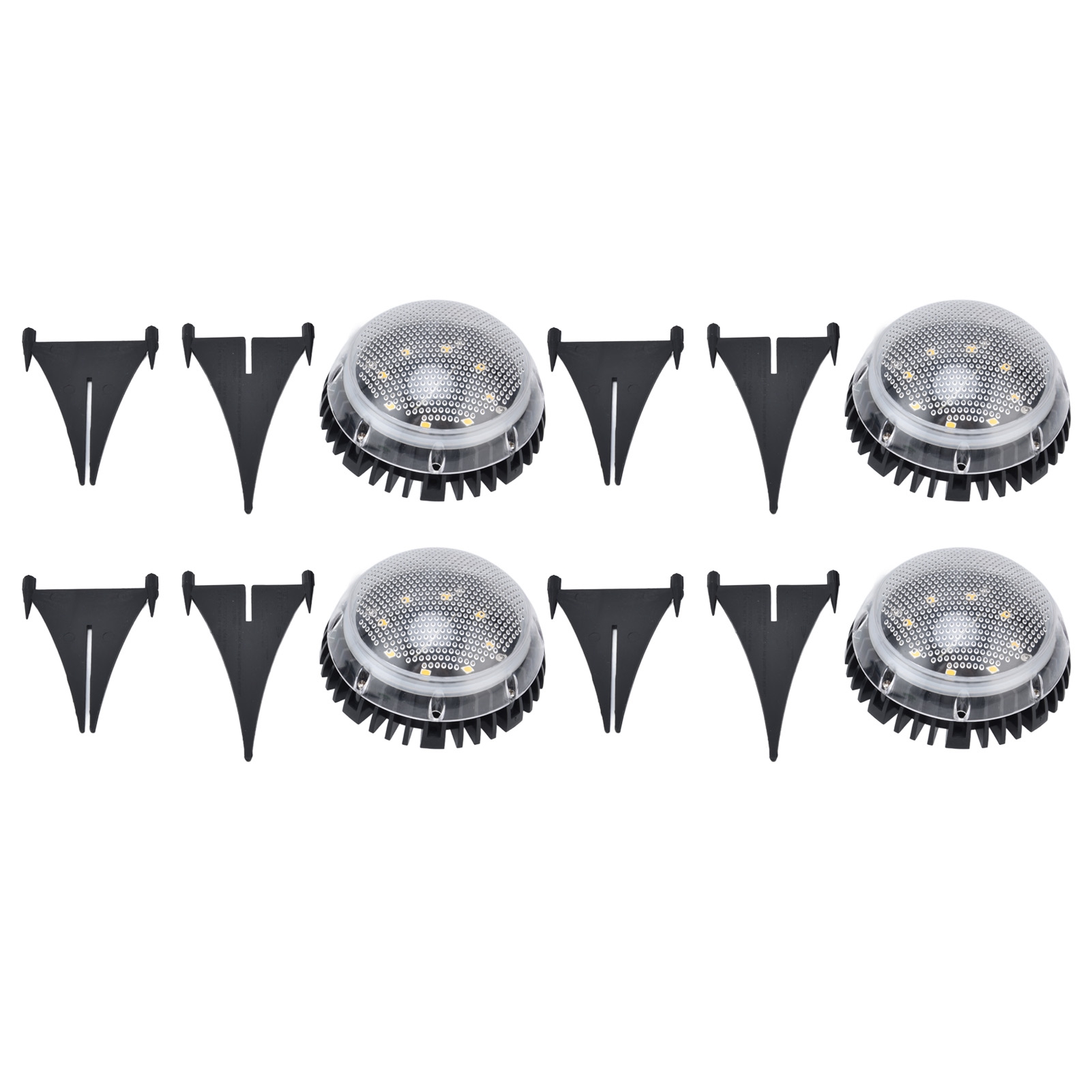 Set Mit 4 Solar-led-erdleuchten, Wechselnden Gartenleuchten, Wasserdichter Landschaftsbeleuchtung Mit 8 Leds, Stufenleuchten Mit Integriertem Akku