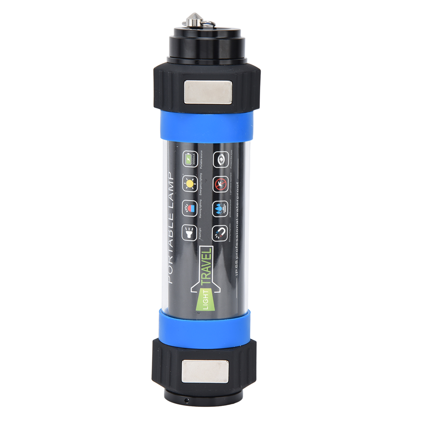 Multifunktionale Led-notlampe, Tragbare Campinglampe Mit Rotem Und Blauem Alarm, Taschenlampe Für Zuhause, Wasserdichte Außenbeleuchtung, Mückenschutz, Mit Eingebautem Akku.