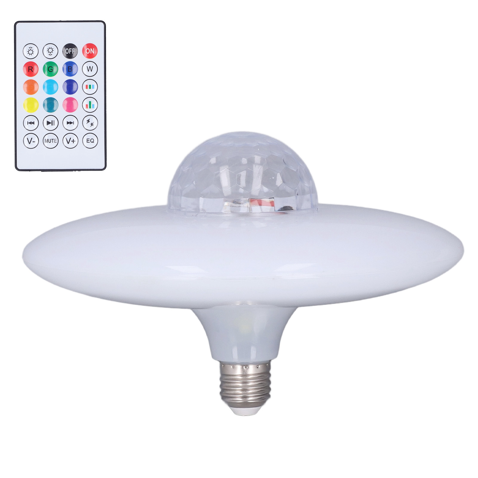Ufo-discolampe Mit 24-w-bluetooth-led-projektor, Integriertem Lautsprecher, E27 Rgb-fassung, Fernbedienung Und Rotationsmotor (85–265 V)