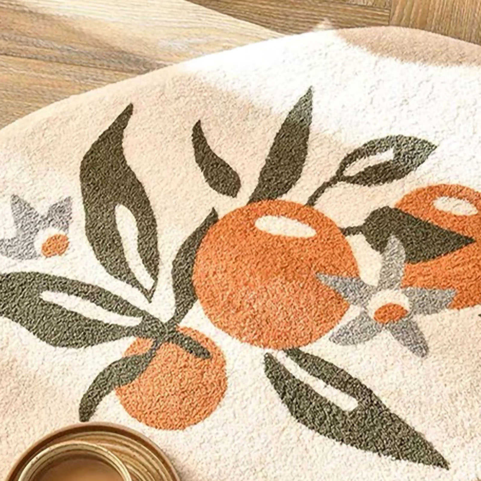 Rutschfeste Badezimmermatte Mit Orangenblütenmuster, 50 X 80 Cm, Saugfähig, Für Den Wc-eingang, Rutschfeste Fußmatte Für Zuhause, Schnelle Lieferung