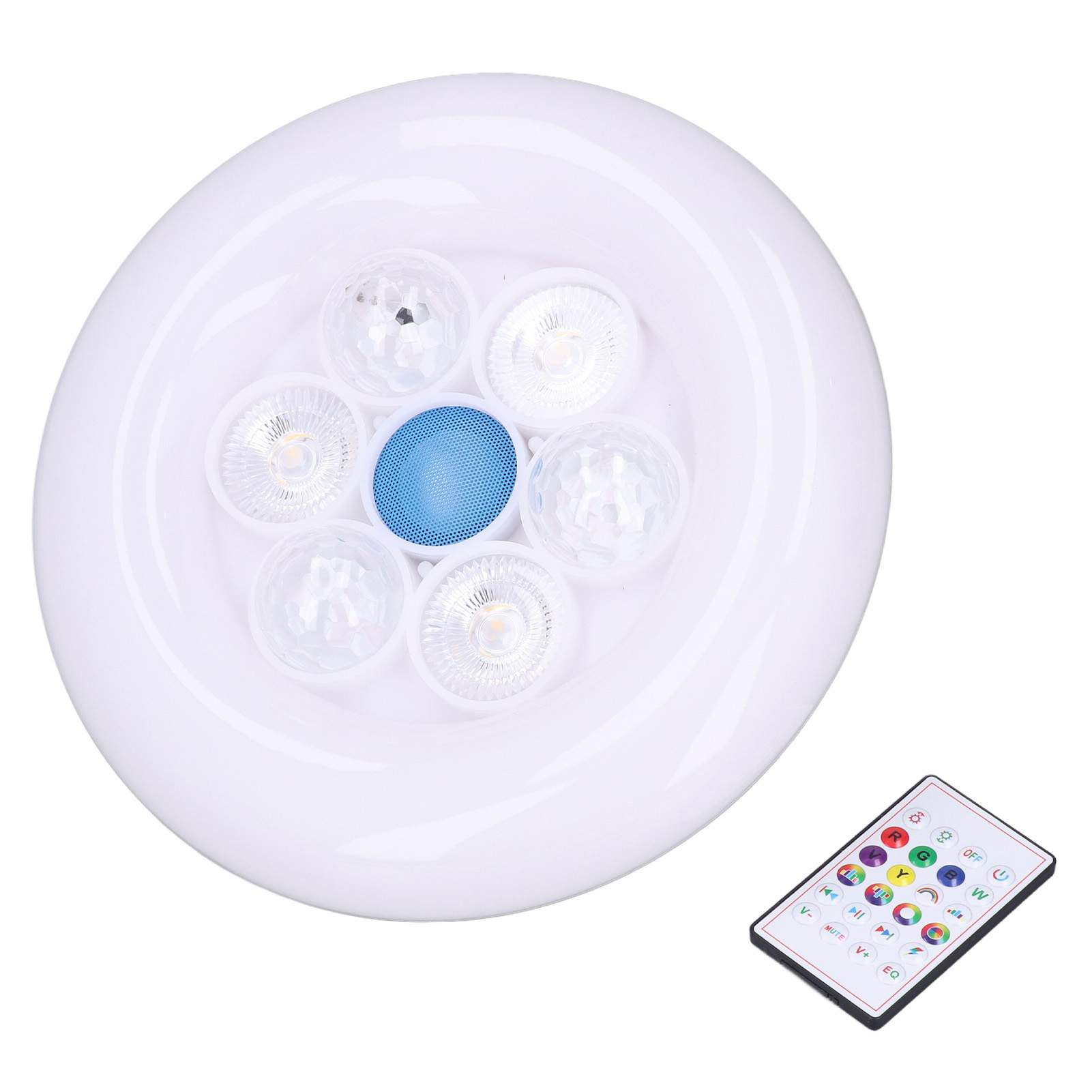 Bluetooth-led-deckenleuchte Mit Lautsprecher, 50-w-rgb-multicolor-e27-smart-glühbirne (85–265 V), Fernbedienung Mit Integriertem Akku, Magische Kugel-musiklampe