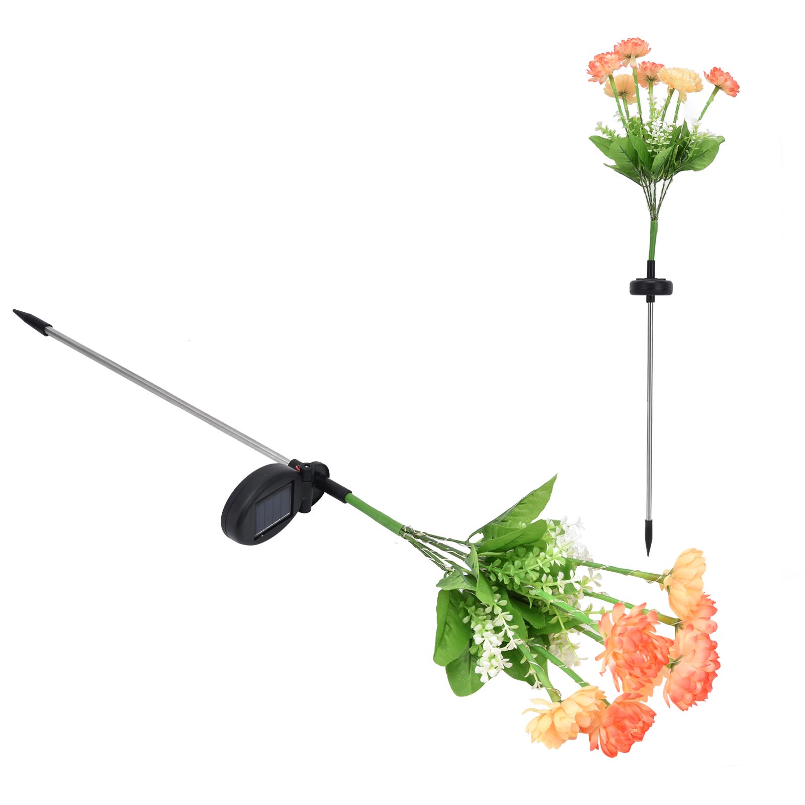 Set Mit 2 Gelben Led-solarleuchten In Schneeblumenform, 7 Köpfe, Wasserdichte Gartenleuchten Für Den Außenbereich, Dekorative Künstliche Blumen Für Rasen, Hof, Villa, Park.